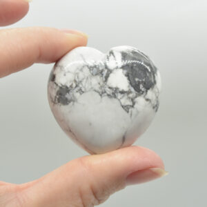 White Howlite Crystal Puffy Heart - 4cm - 1 Count