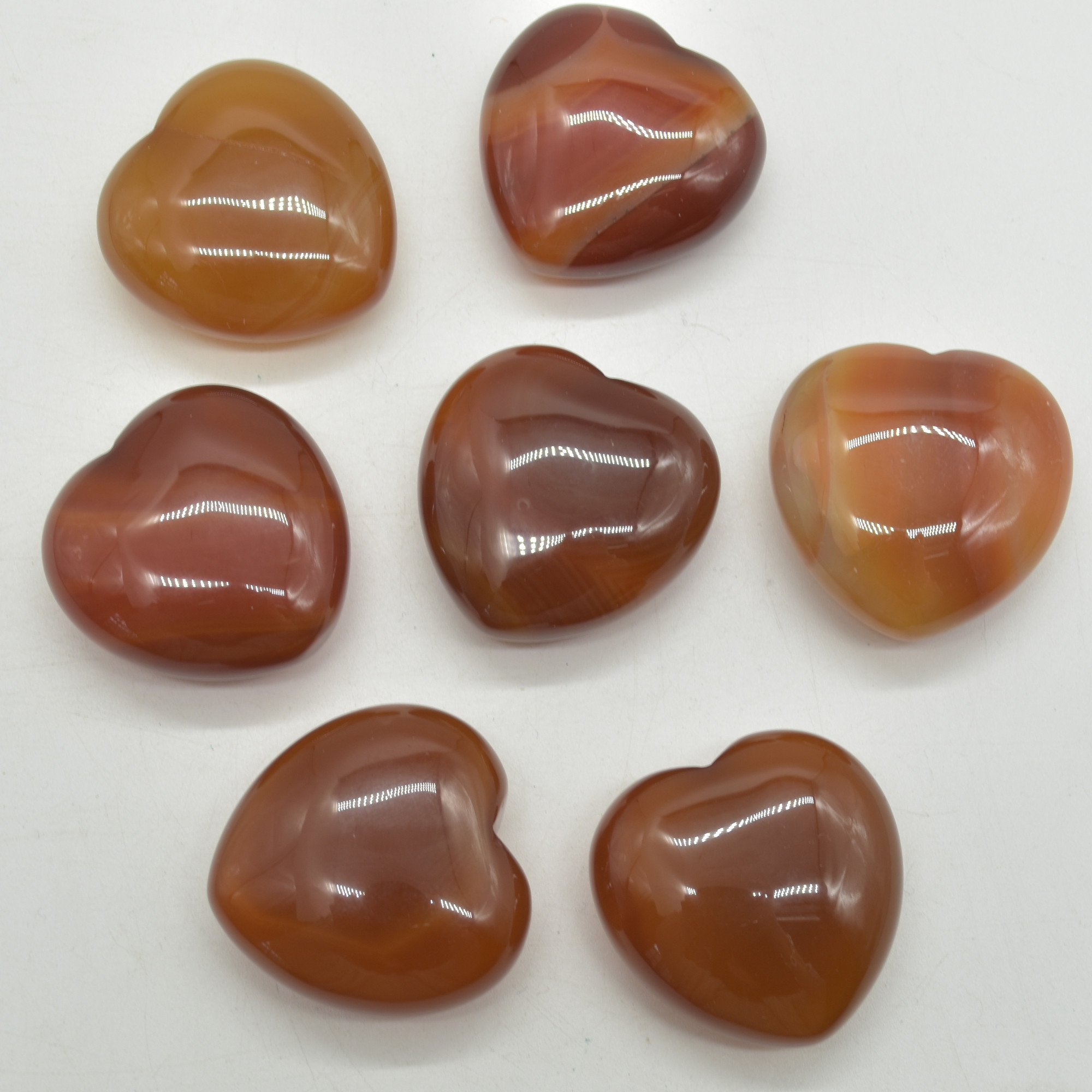 Red Agate Crystal Puffy Heart - 4cm - 1 Count - Image 2
