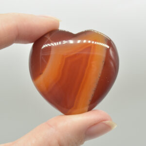Red Agate Crystal Puffy Heart - 4cm - 1 Count