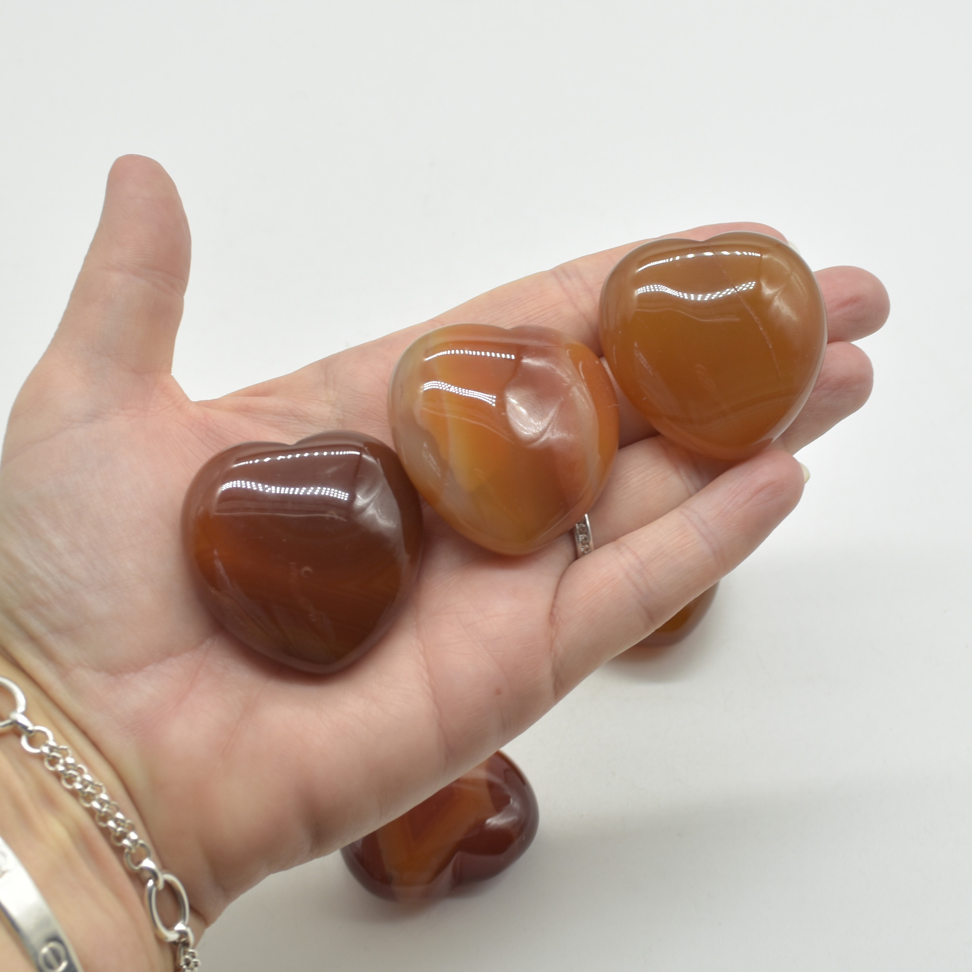 Red Agate Crystal Puffy Heart - 4cm - 1 Count - Image 3