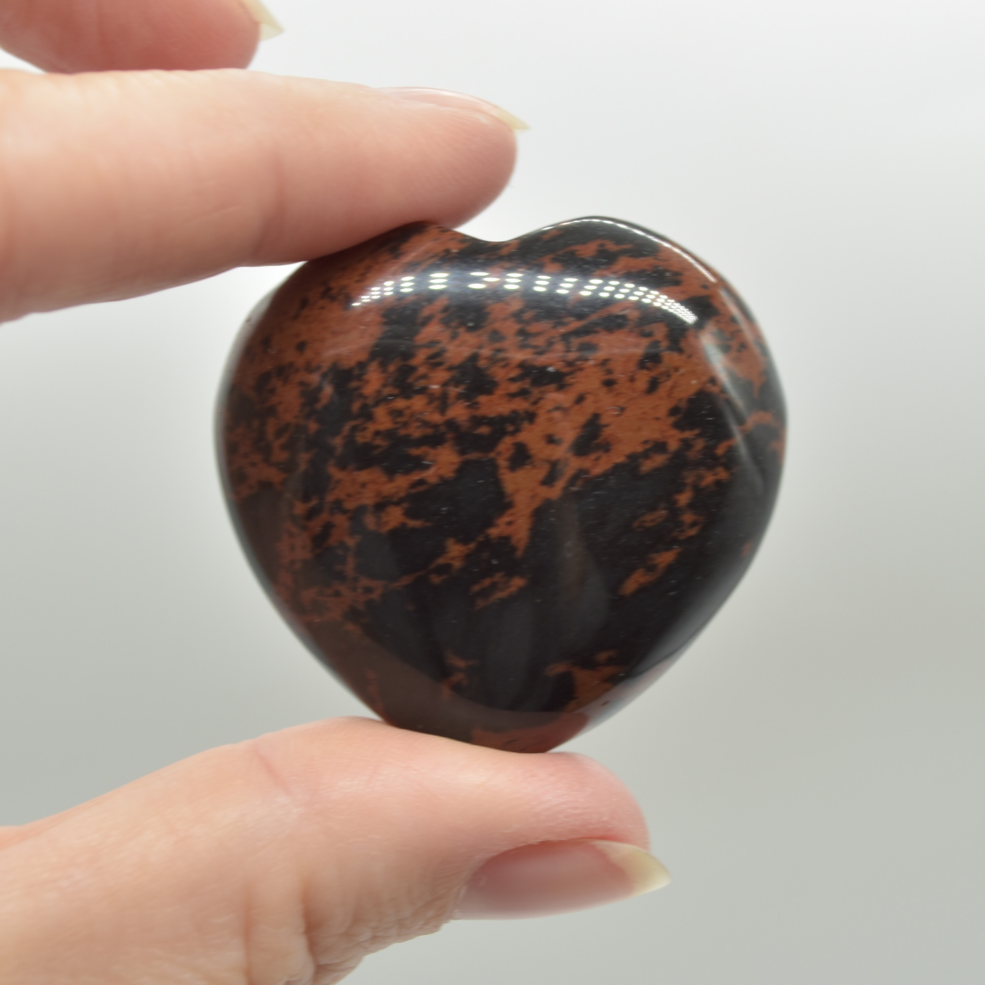 Mahogany Obsidian Crystal Puffy Heart - 4cm - 1 Count - Image 3