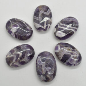 Chevron Amethyst Crystal Palm Stone - 6cm - 1 Count