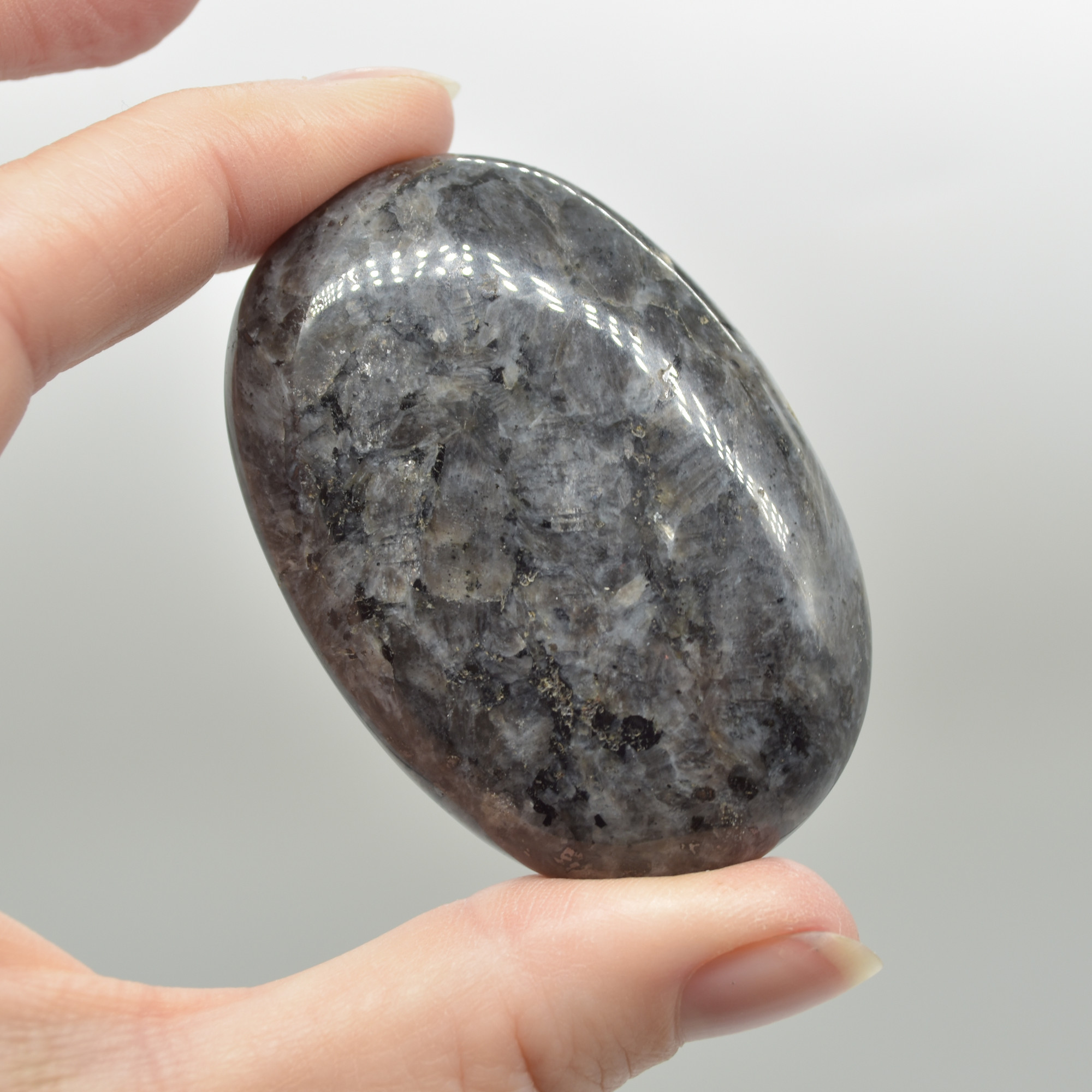 Larvikite Crystal Palm Stone - 6cm - 1 Count - Image 3