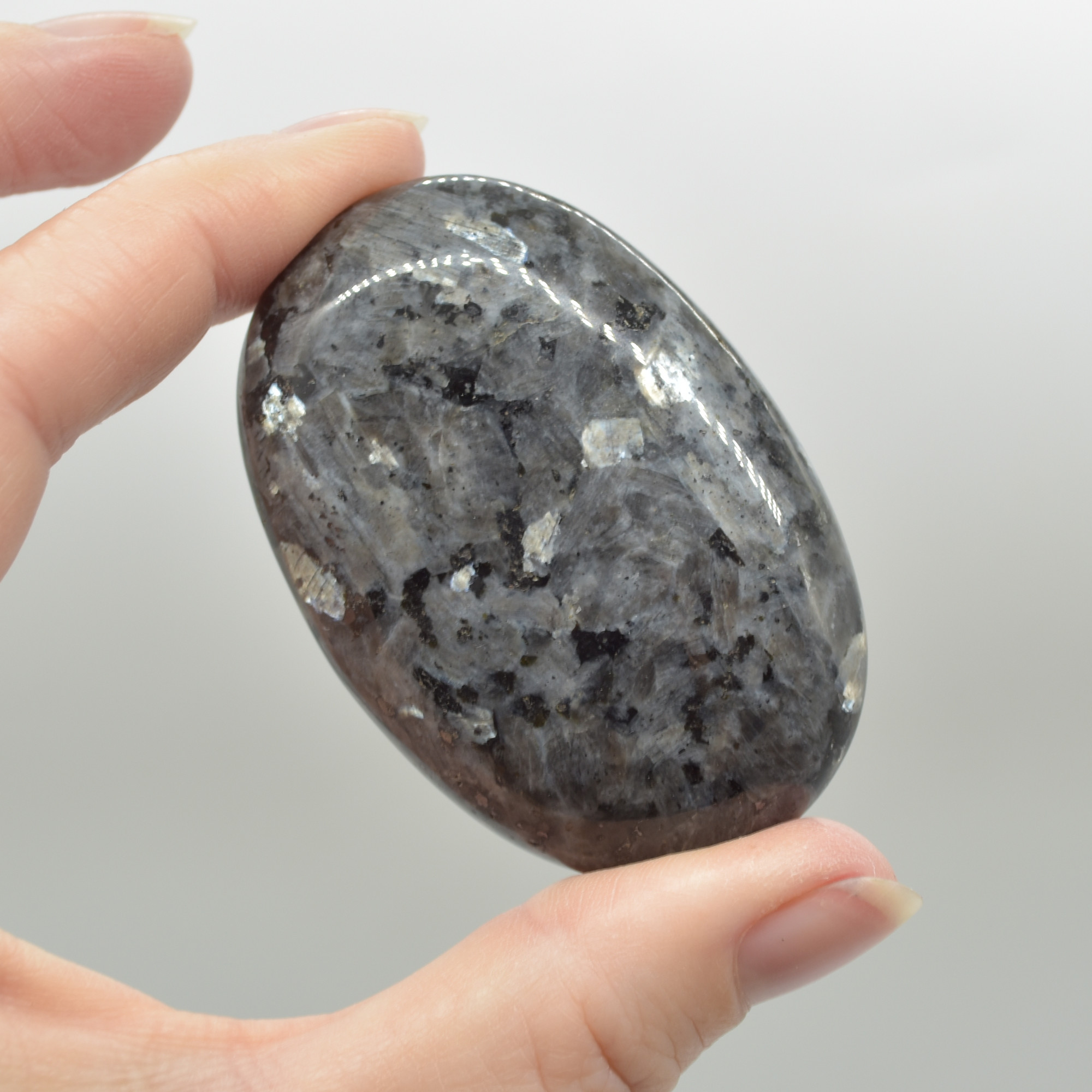 Larvikite Crystal Palm Stone - 6cm - 1 Count - Image 5