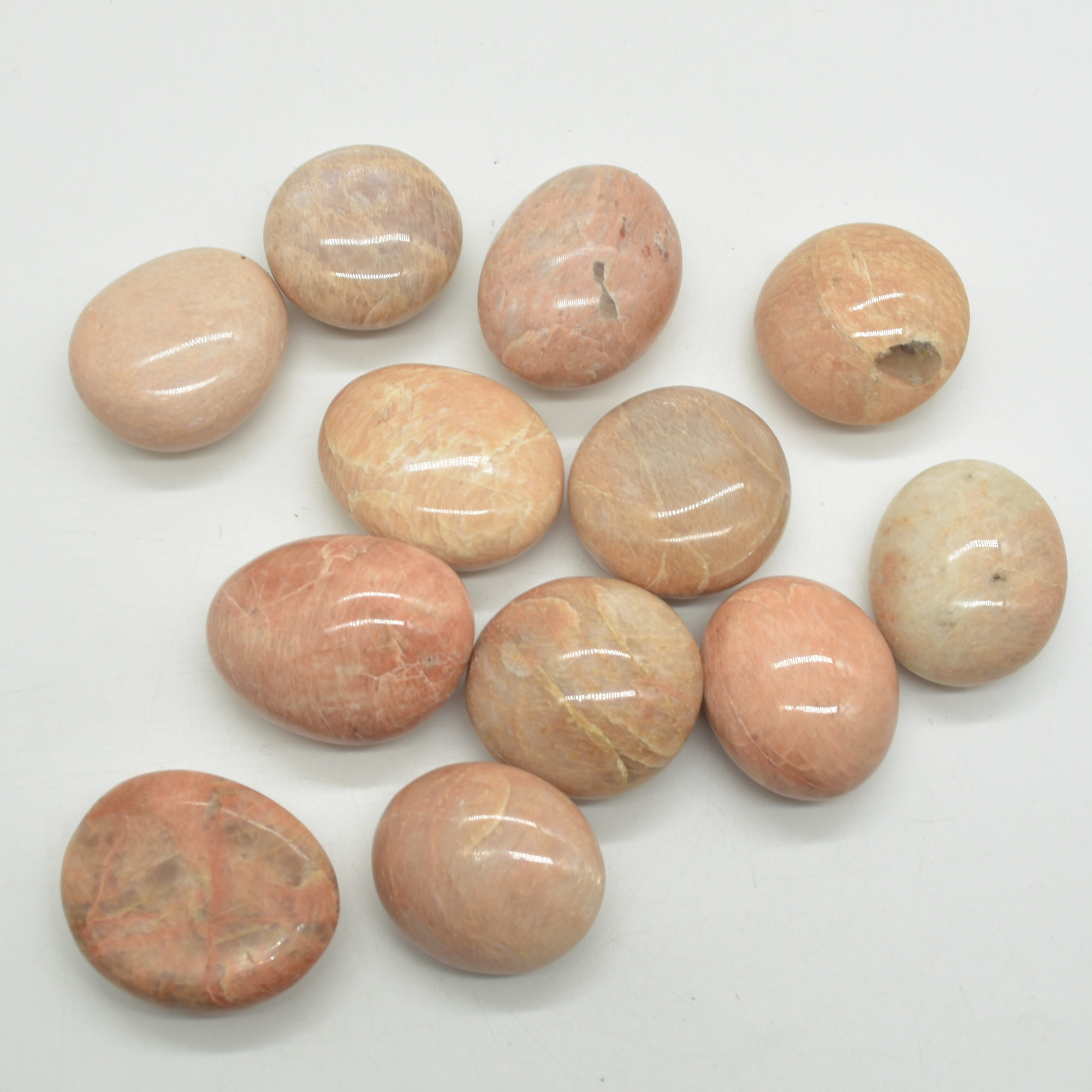 Peach Moonstone Crystal Freeform / Palmstone - 40 - 70 grams - 1 Count