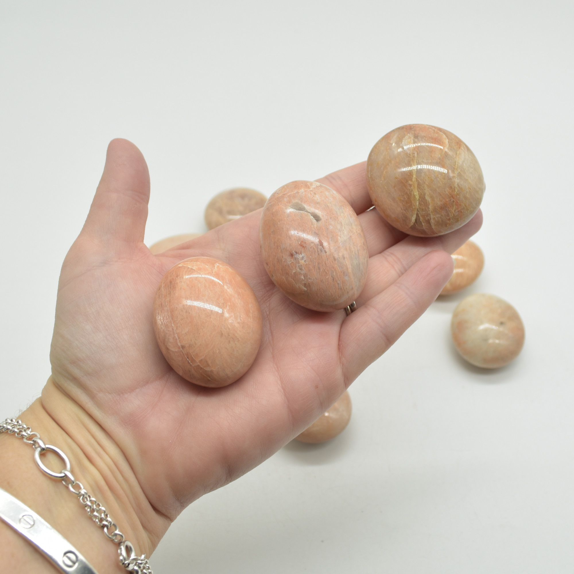 Peach Moonstone Crystal Freeform / Palmstone - 40 - 70 grams - 1 Count - Image 3