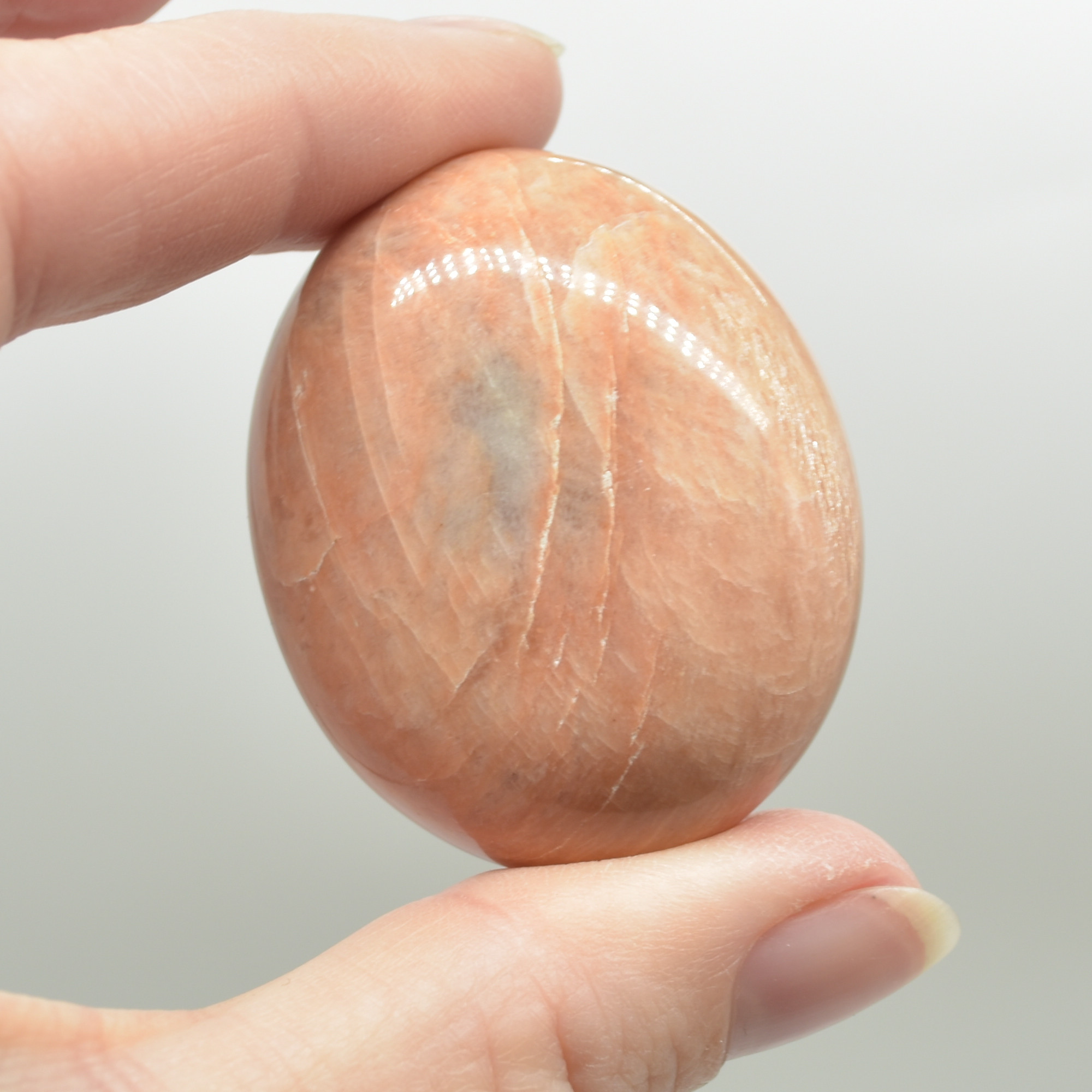 Peach Moonstone Crystal Freeform / Palmstone - 40 - 70 grams - 1 Count - Image 4