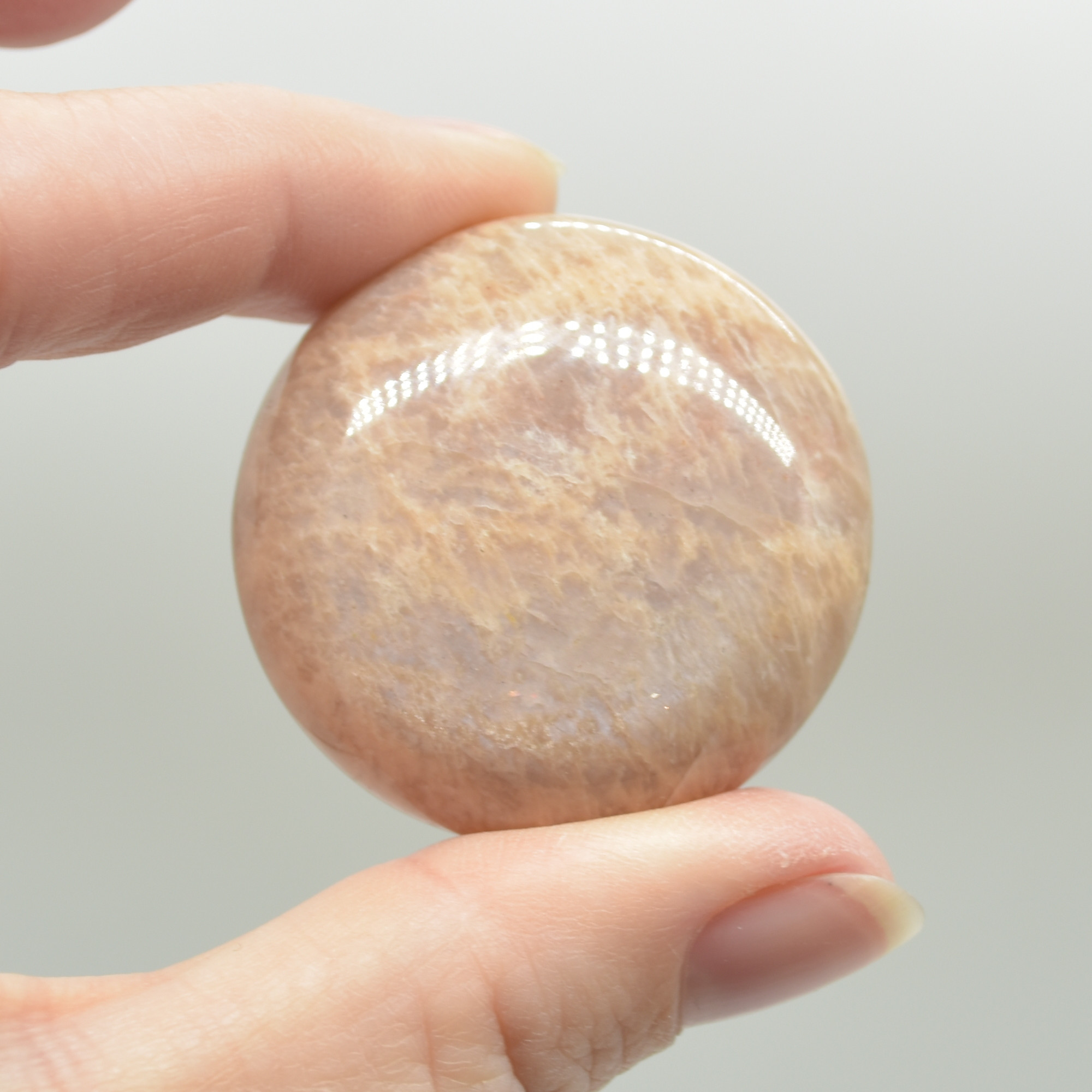 Peach Moonstone Crystal Freeform / Palmstone - 40 - 70 grams - 1 Count - Image 5