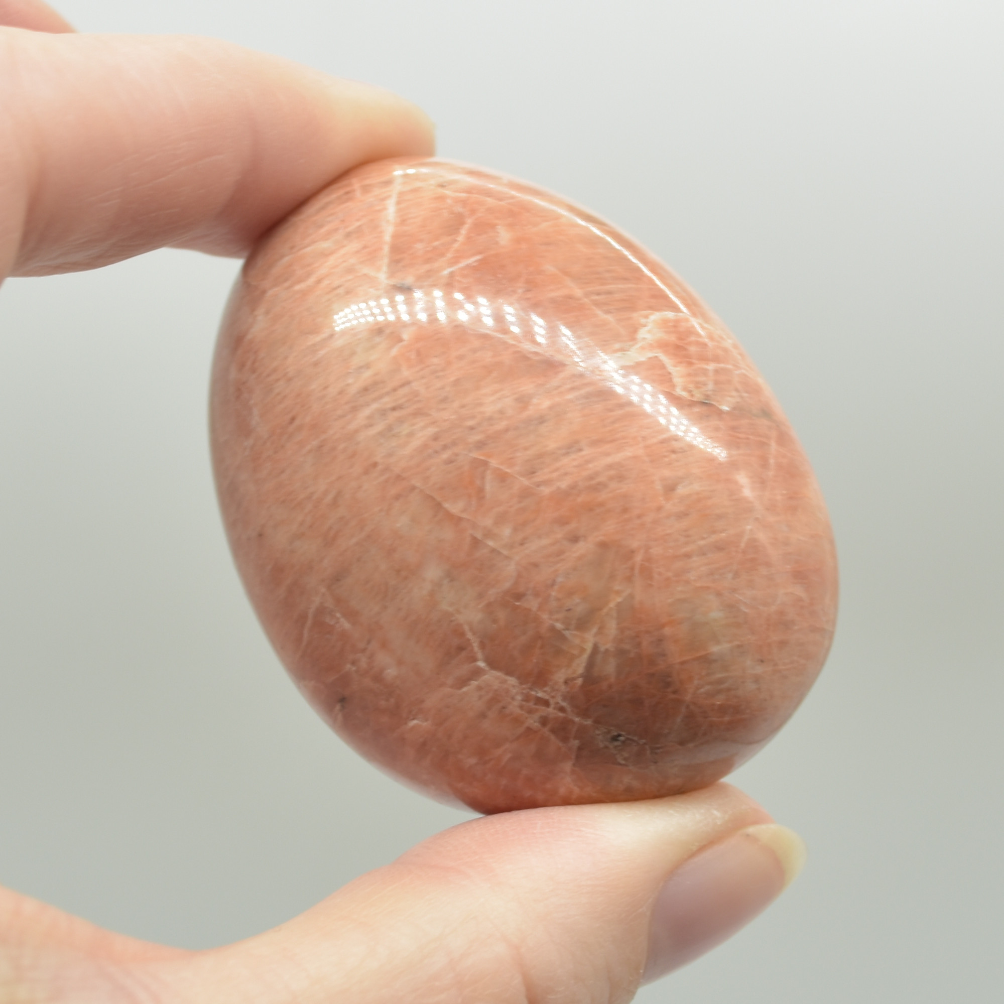 Peach Moonstone Crystal Freeform / Palmstone - 40 - 70 grams - 1 Count - Image 6