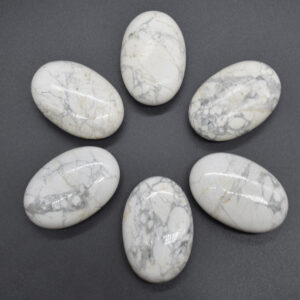 White Howlite Crystal Palm Stone - 6cm - 1 Count