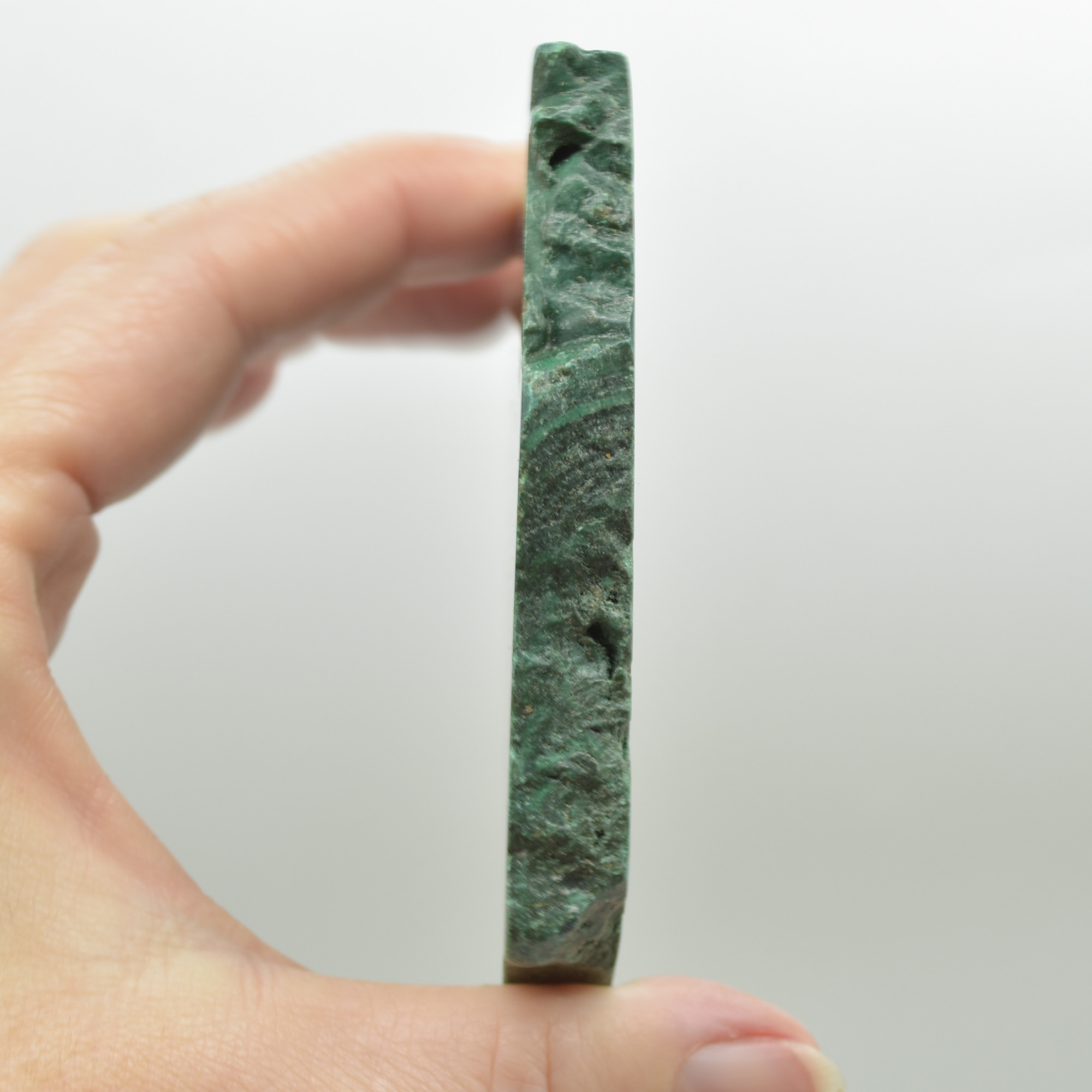 Malachite Crystal Freeform Slice, Slab - 7cm x 7.3cm x 0.9cm - 155 grams - #16 - Image 4