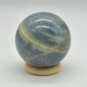 Blue Onyx Lemerian Aquatine Calcite Crystal Sphere Ball - 386 grams - 6cm #01