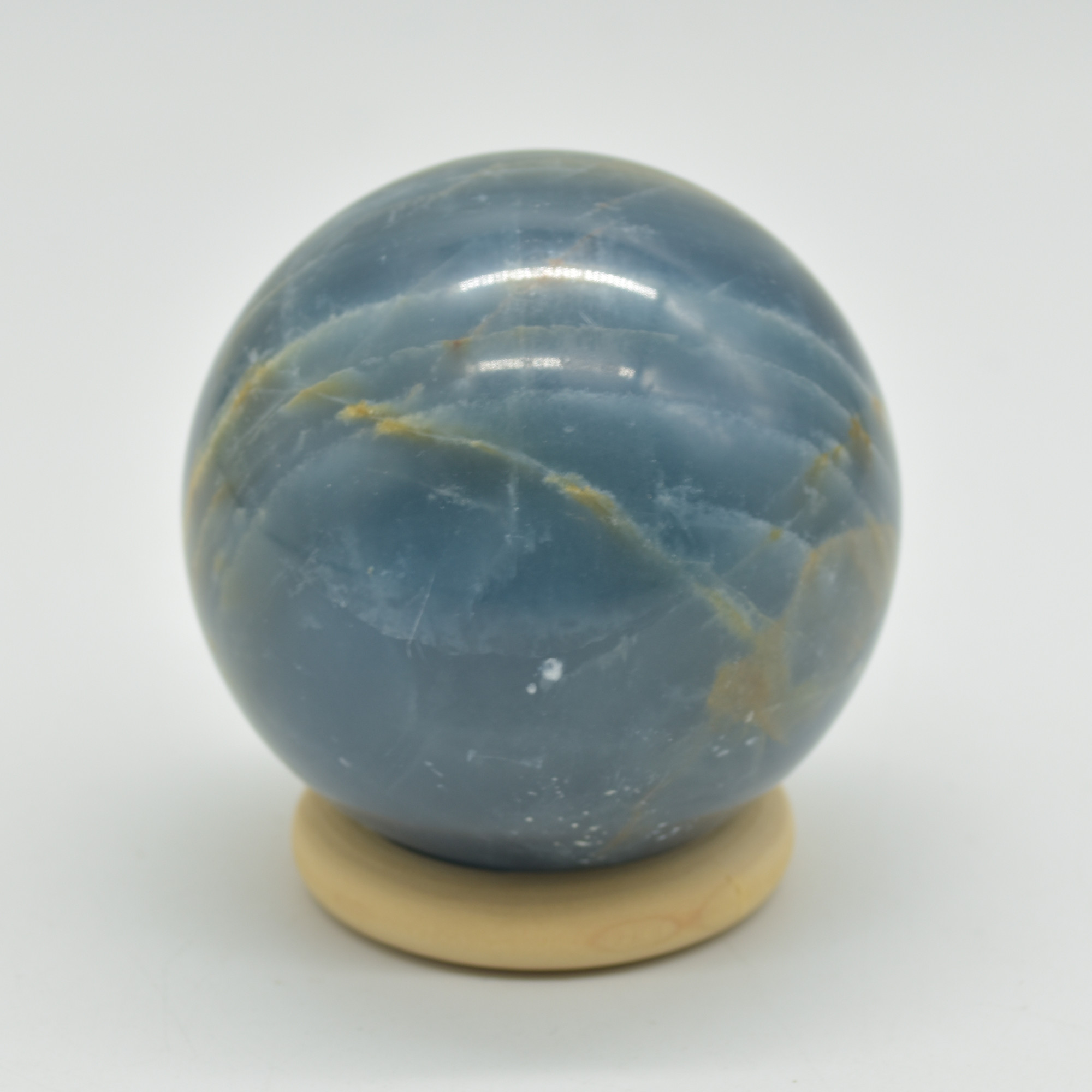 Blue Onyx Lemerian Aquatine Calcite Crystal Sphere Ball - 319 grams - 5.5cm #04 - Image 2
