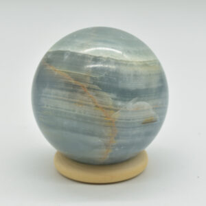 Blue Onyx Lemerian Aquatine Calcite Crystal Sphere Ball - 341 grams - 6cm #07