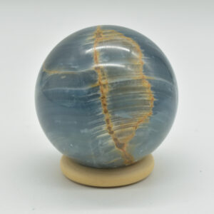 Blue Onyx Lemerian Aquatine Calcite Crystal Sphere Ball - 387 grams - 6cm #09