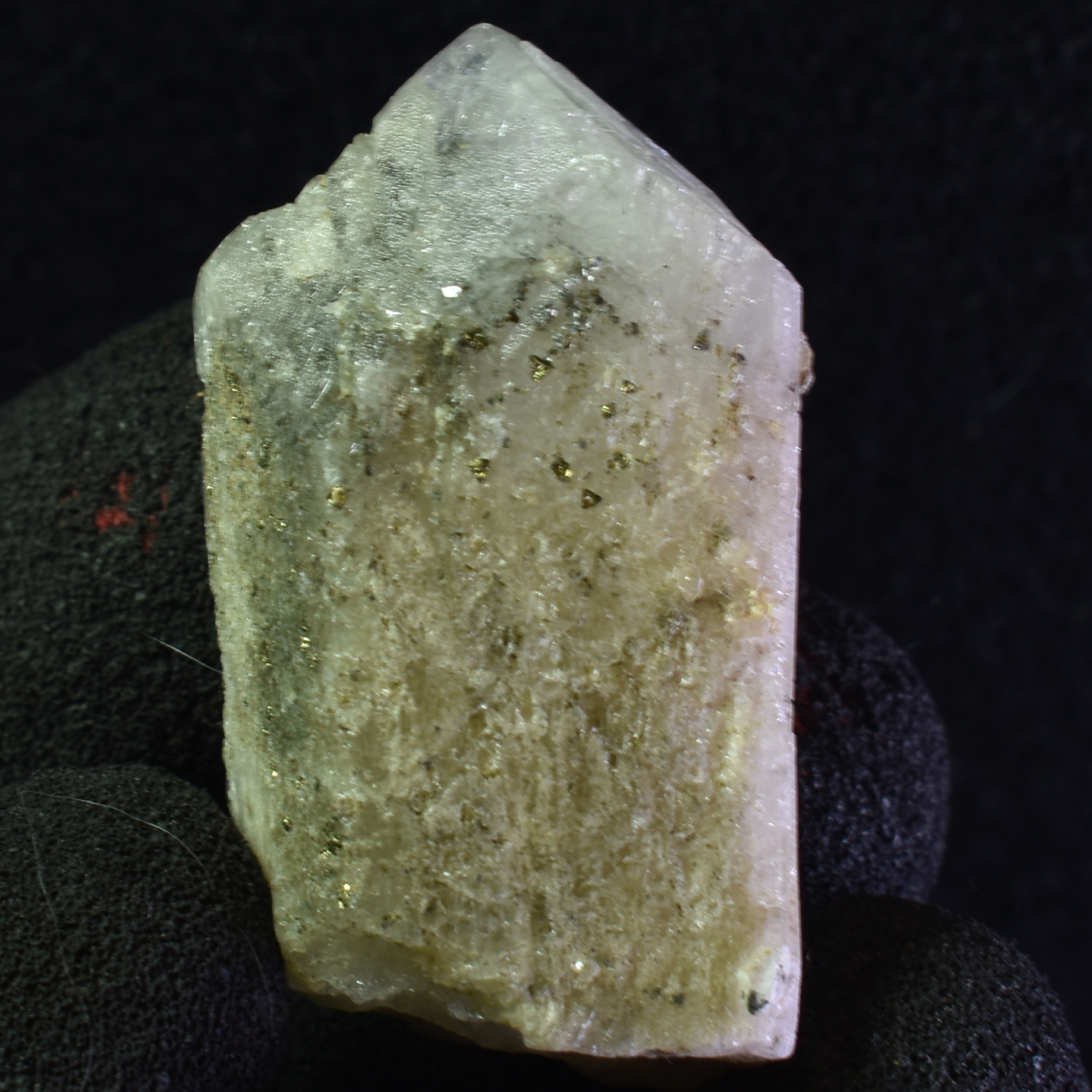 Danburite (with Pyrite) UV Reactive Crystal Raw Point Specimen from Mexico - 20 grams - #05 - Image 5