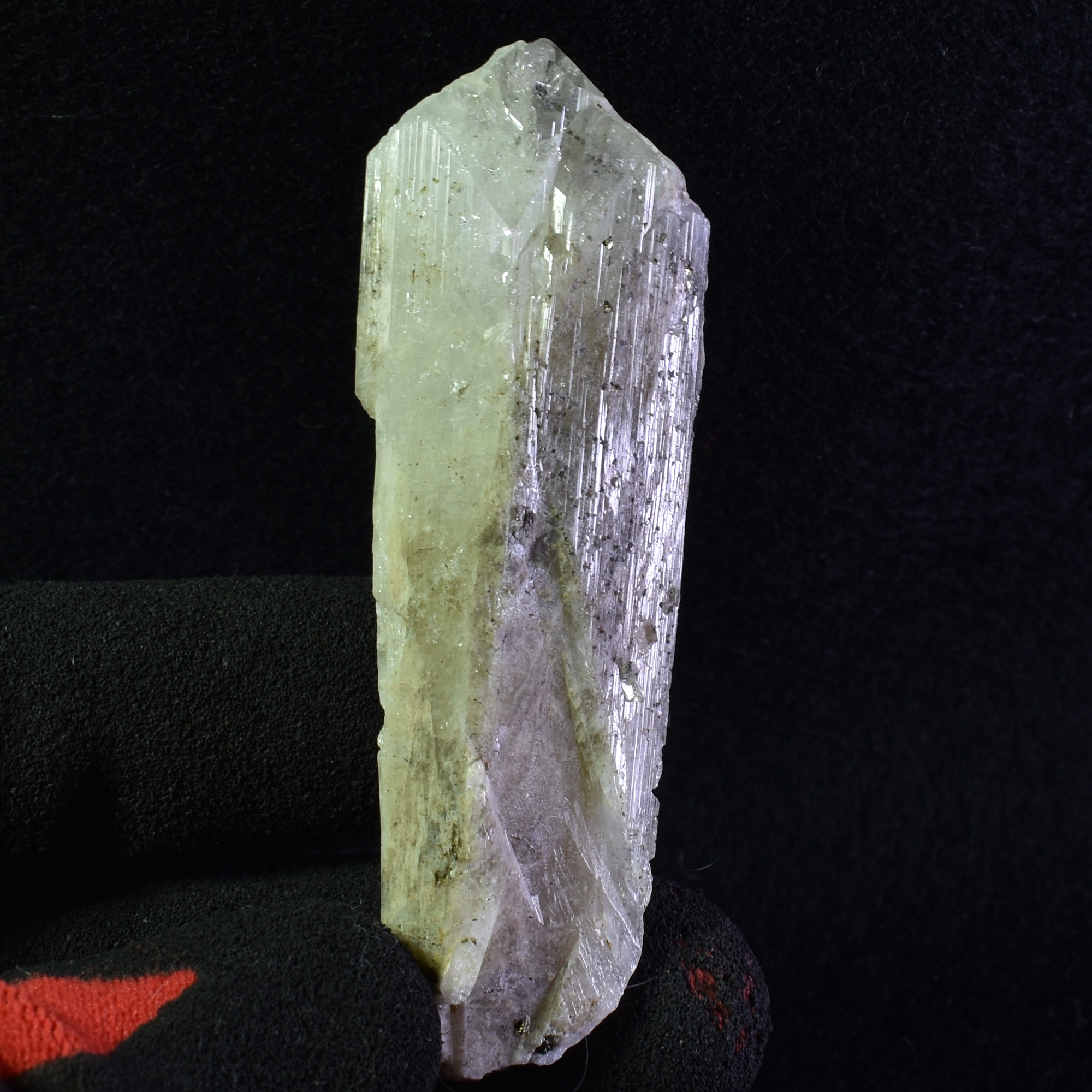 Danburite (with Pyrite and Calcite) UV Reactive Crystal Raw Point Specimen from Mexico - 42 grams - #14