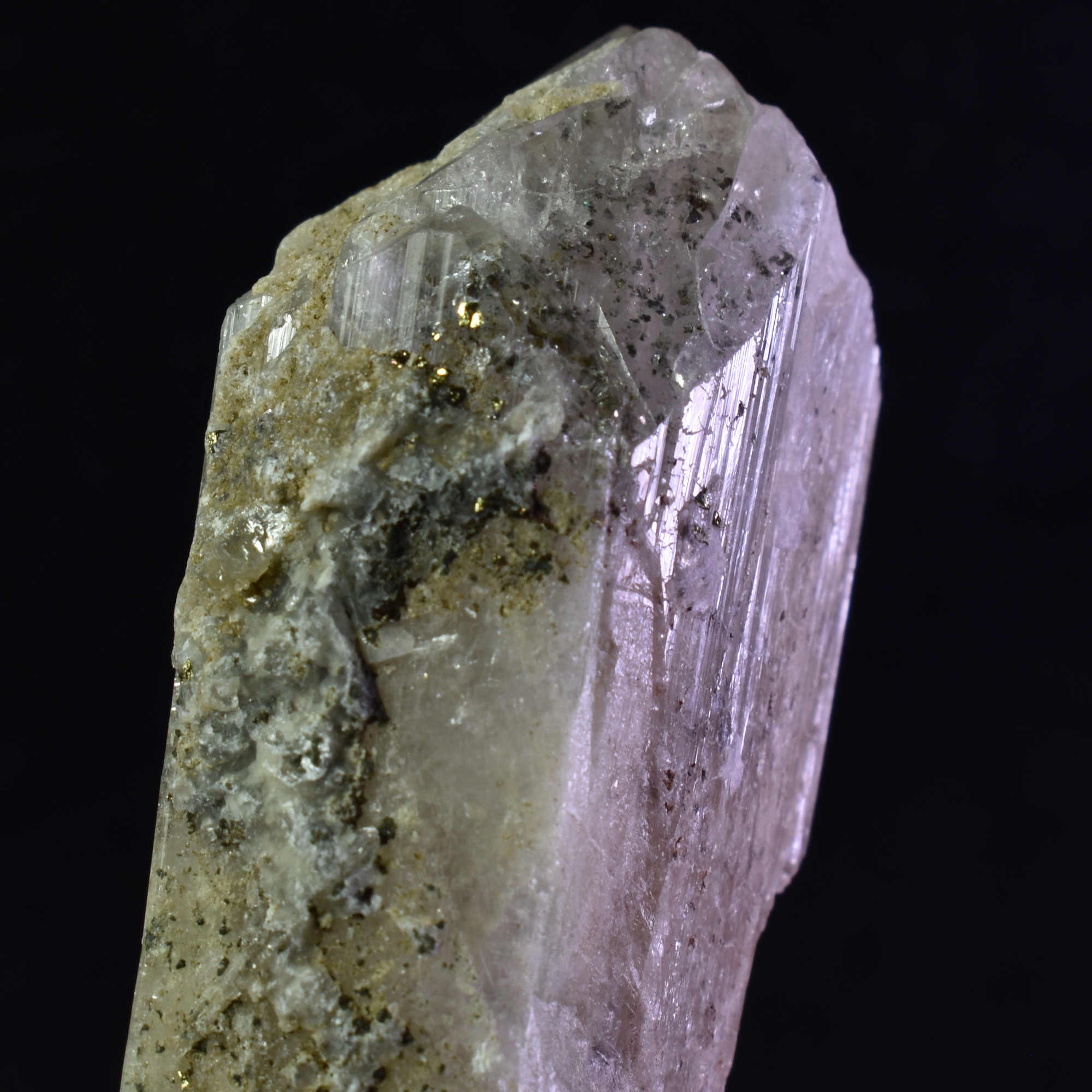 Danburite (with Pyrite and Calcite) UV Reactive Crystal Raw Point Specimen from Mexico - 42 grams - #14 - Image 2
