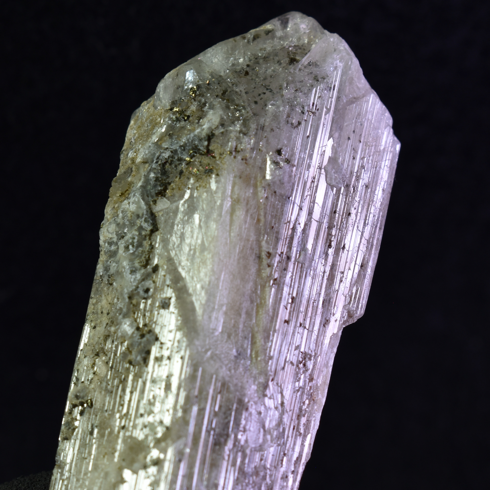 Danburite (with Pyrite and Calcite) UV Reactive Crystal Raw Point Specimen from Mexico - 42 grams - #14 - Image 3