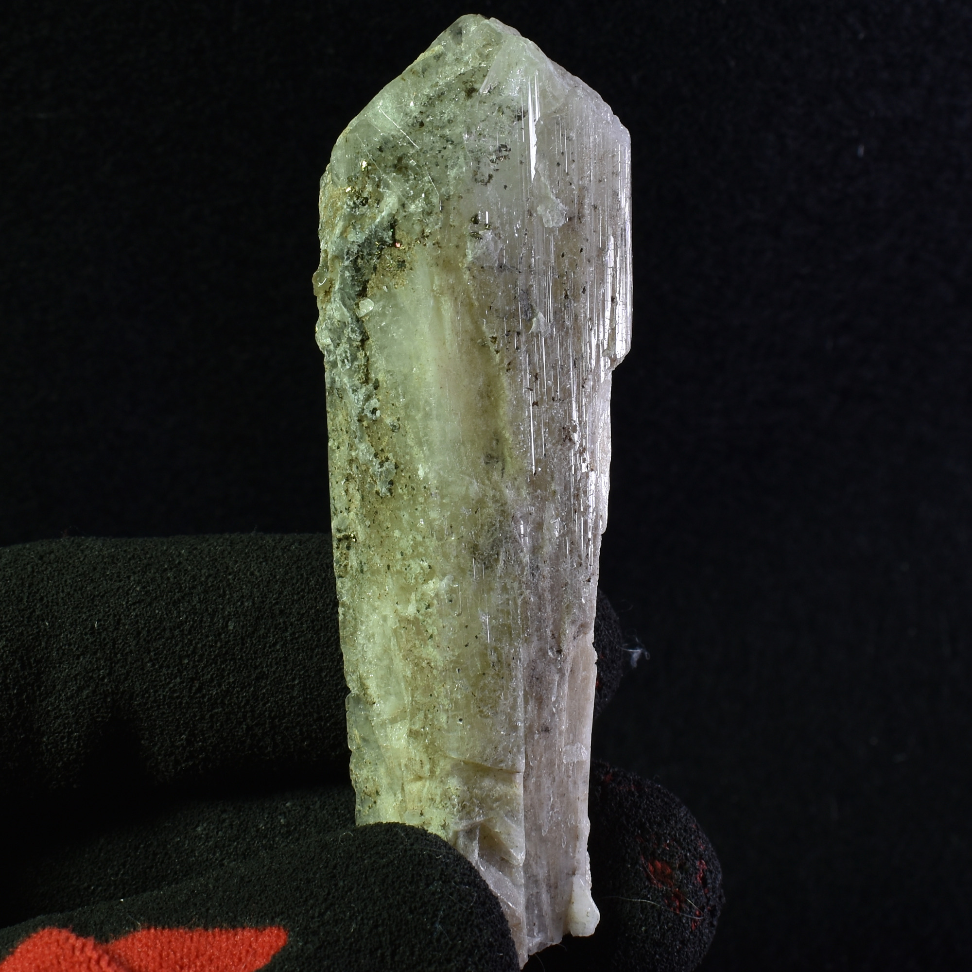 Danburite (with Pyrite and Calcite) UV Reactive Crystal Raw Point Specimen from Mexico - 42 grams - #14 - Image 6