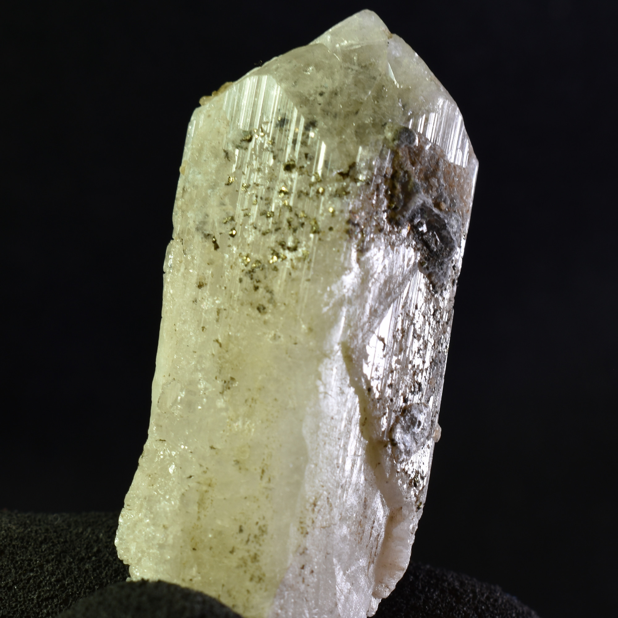 Danburite (with Pyrite and Calcite) UV Reactive Crystal Raw Point Specimen from Mexico - 24 grams - #18 - Image 4