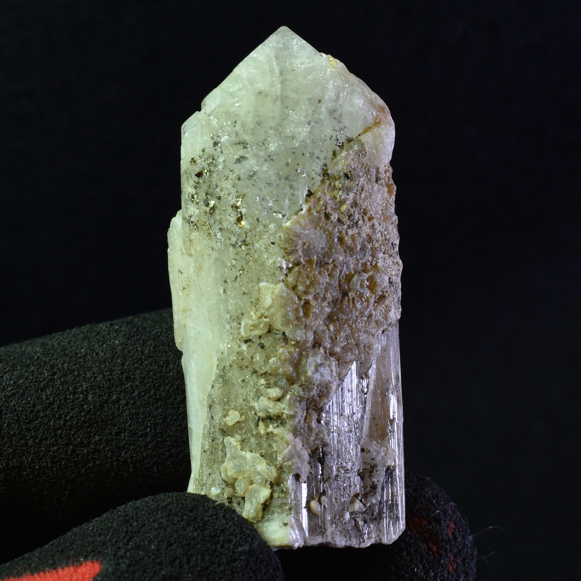 Danburite (with Pyrite and Calcite) UV Reactive Crystal Raw Point Specimen from Mexico - 32 grams - #25 - Image 2