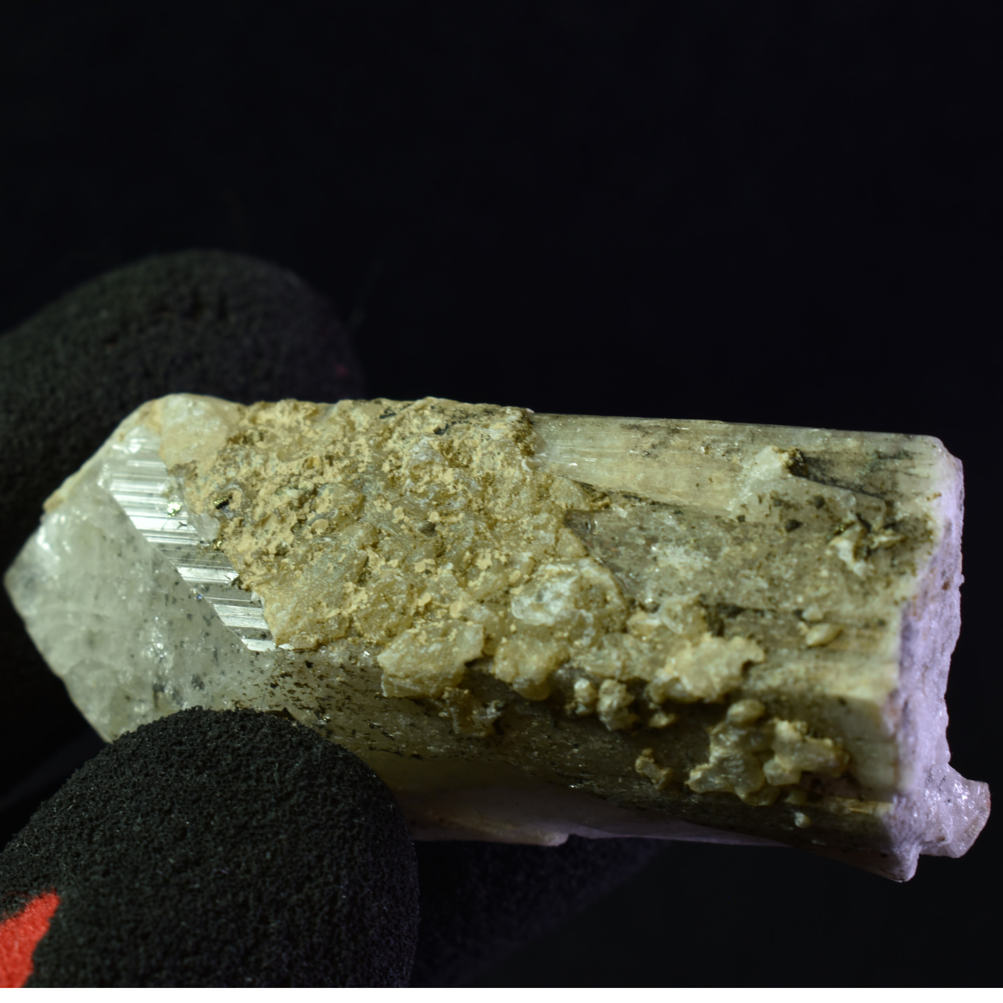 Danburite (with Pyrite and Calcite) UV Reactive Crystal Raw Point Specimen from Mexico - 32 grams - #25 - Image 6