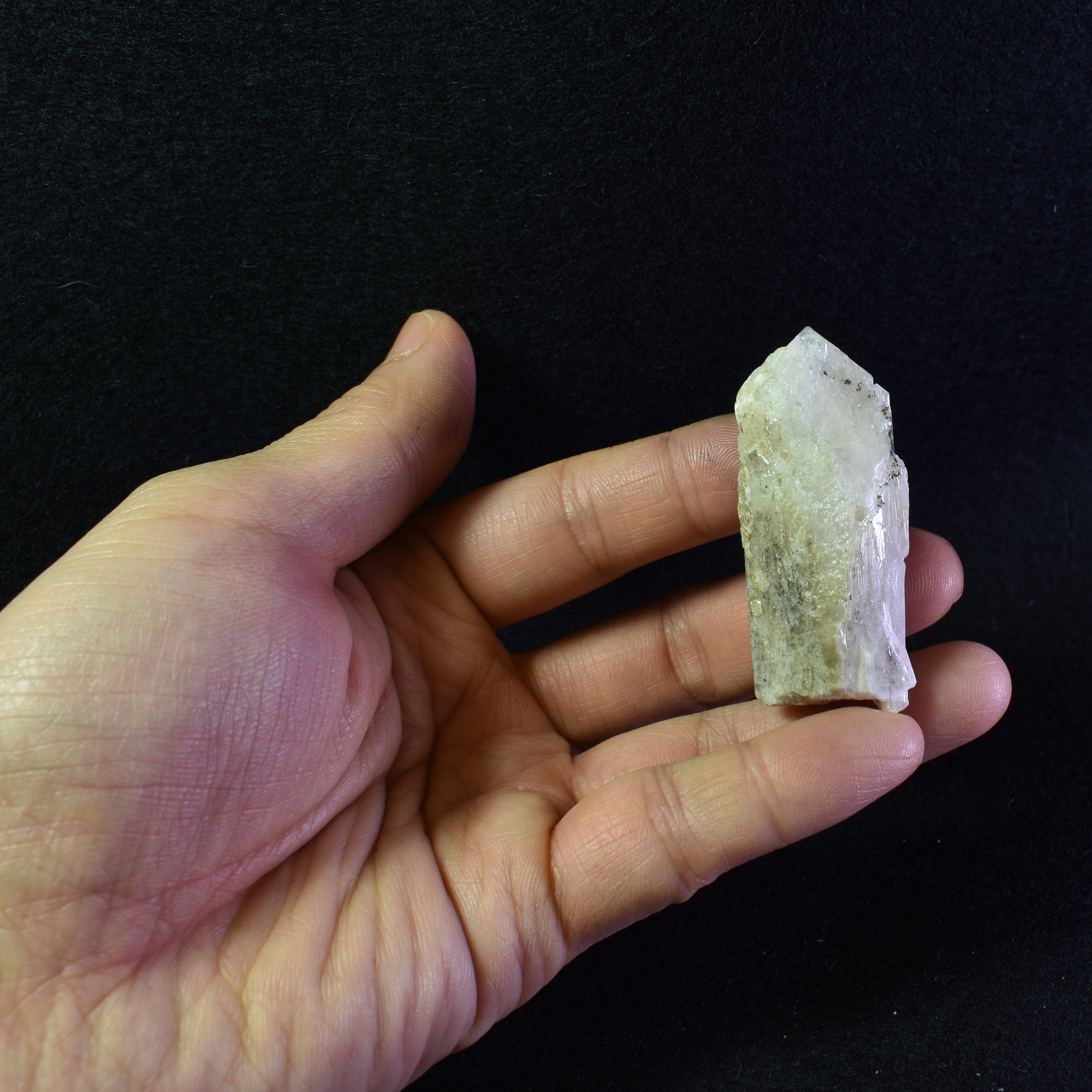 Danburite (with Pyrite and Calcite) UV Reactive Crystal Raw Point Specimen from Mexico - 32 grams - #25 - Image 8