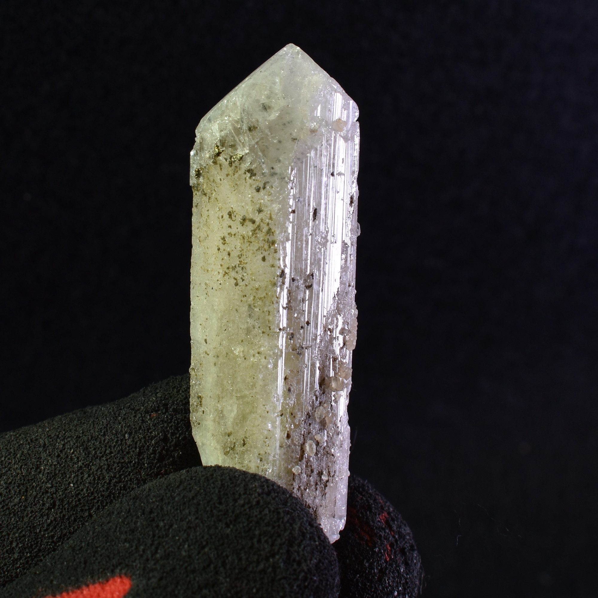 Danburite (with Chalcopyrite) UV Reactive Crystal Raw Point Specimen from Mexico - 12 grams - #29