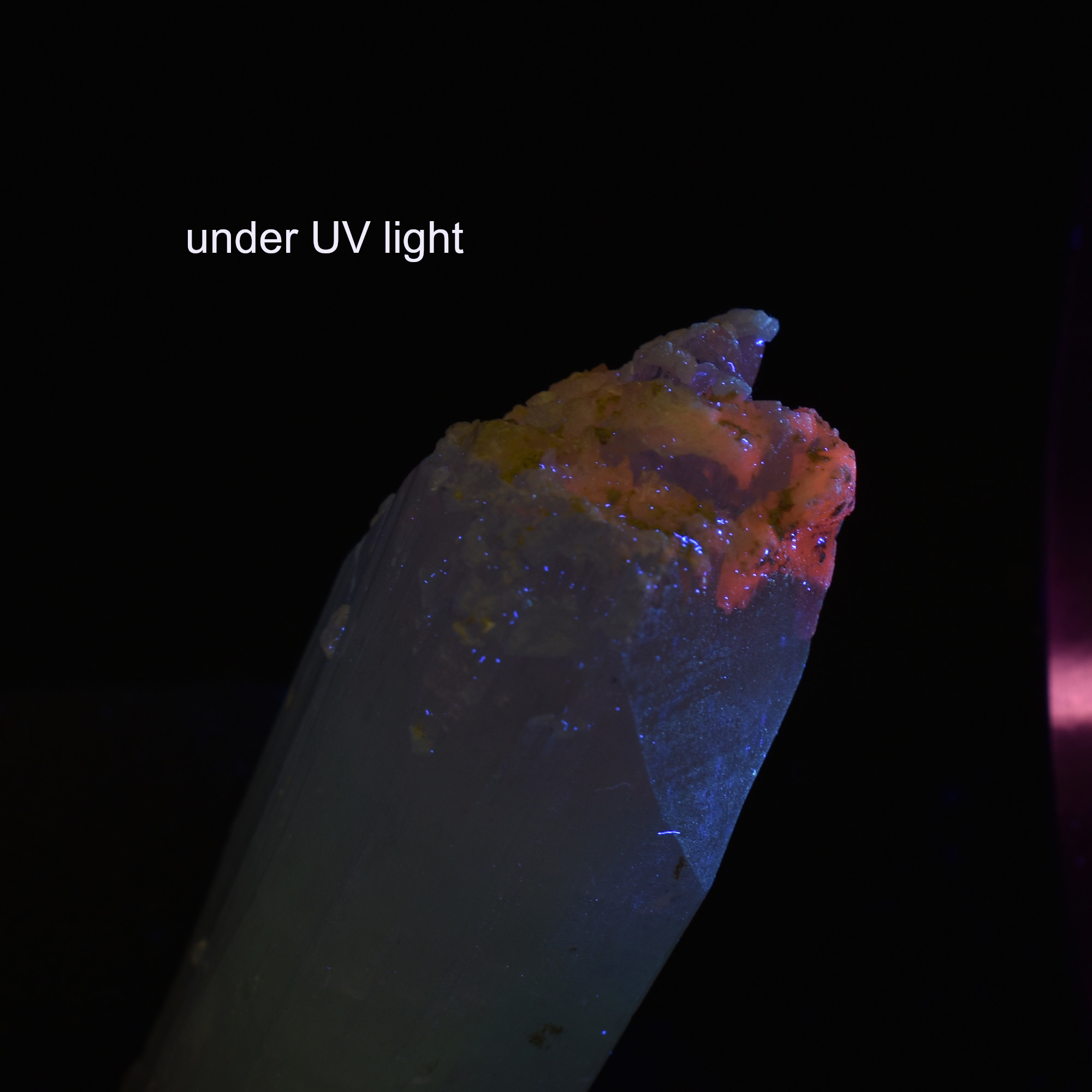 Danburite (with Calcite) UV Reactive Crystal Raw Point Specimen from Mexico - 58 grams - #30 - Image 4