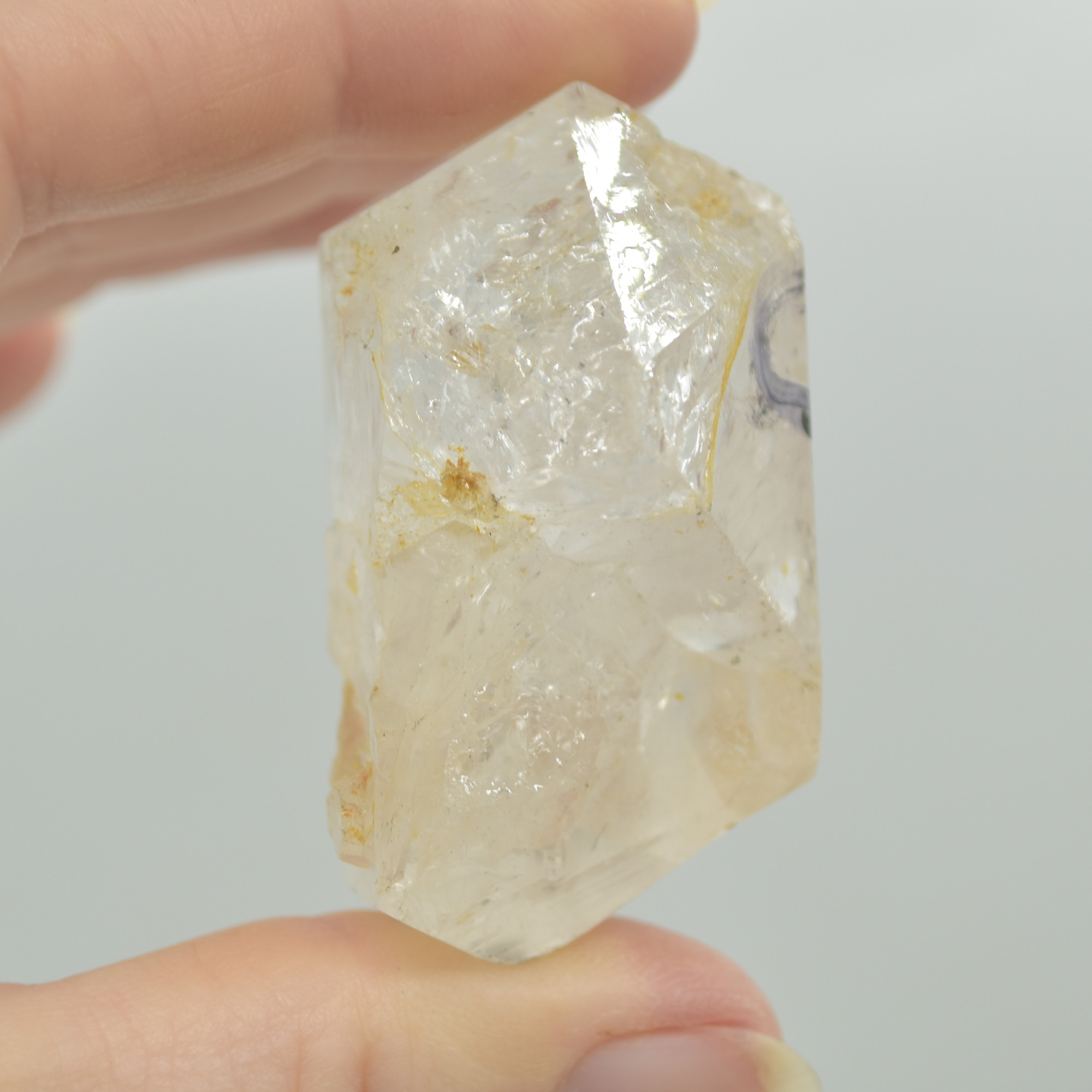 Fluid Inclusion / Enhydro Raw Quartz Point - Moving Black Sand - 69 grams - 1 Count - Image 2