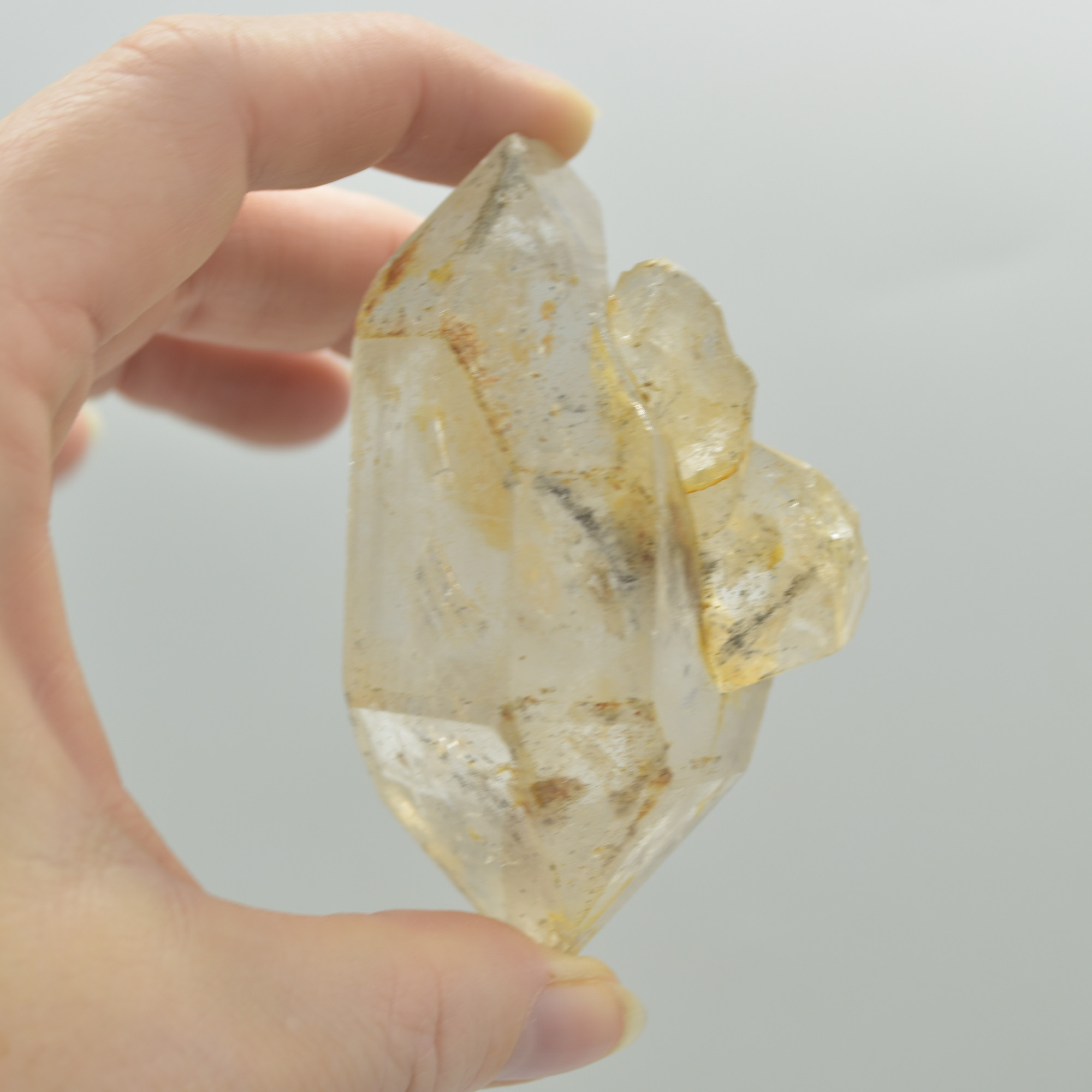 Fluid Inclusion / Enhydro Raw Quartz Point - with moving black sand - 176 grams - 1 Count - Image 3