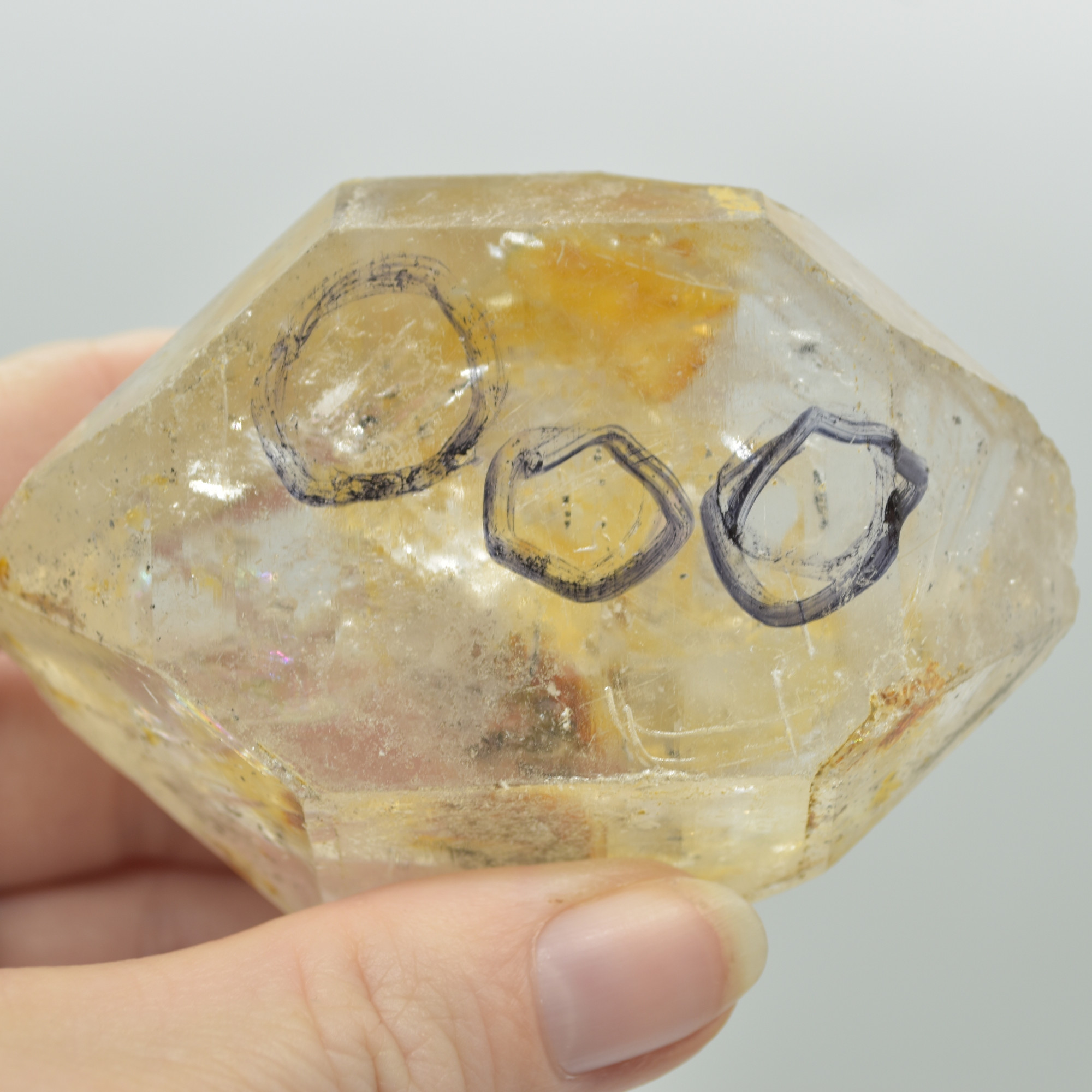 Fluid Inclusion / Enhydro Raw Quartz Point - with moving black sand - 176 grams - 1 Count - Image 5