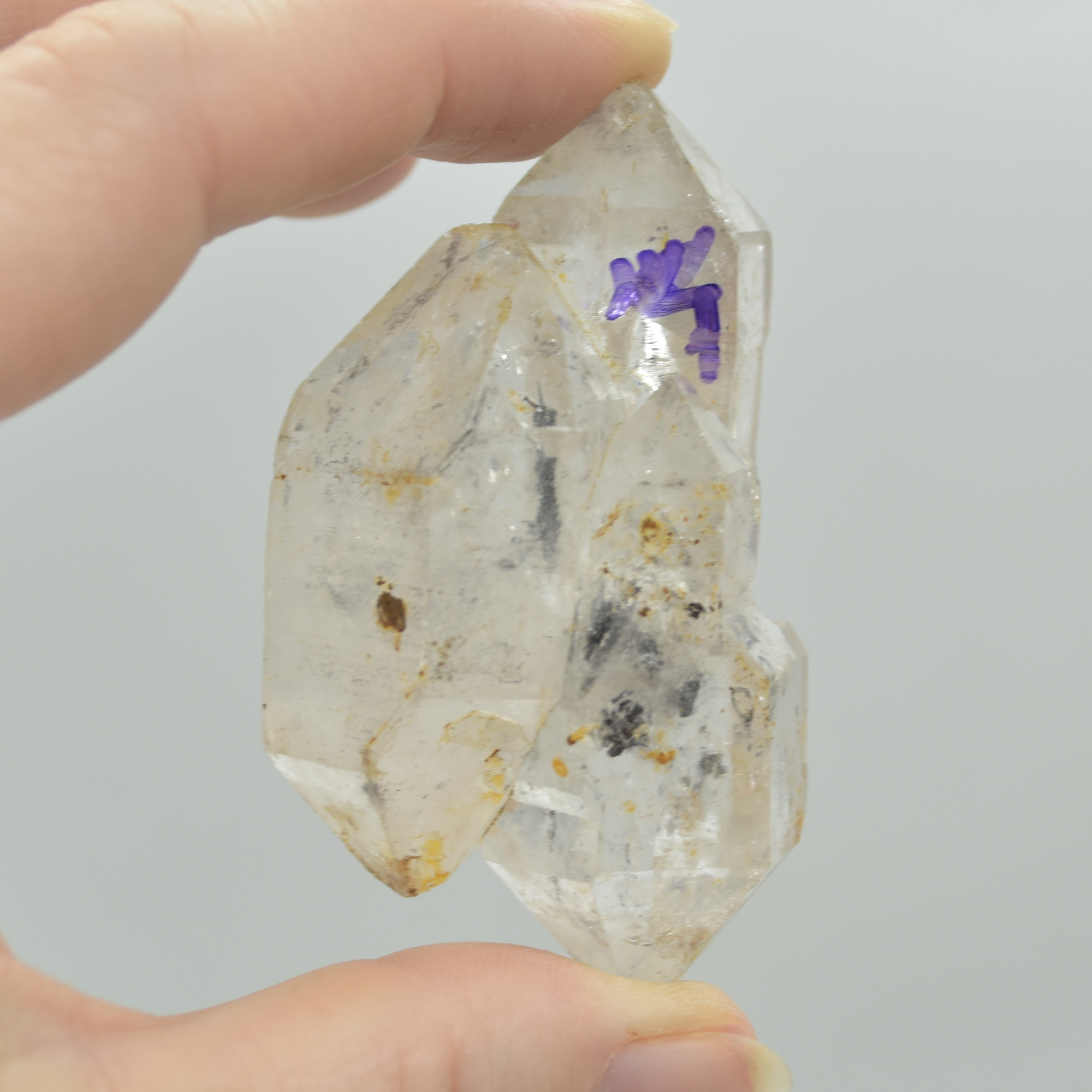 Fluid Inclusion / Enhydro Raw Quartz Point - 75 grams - 1 Count