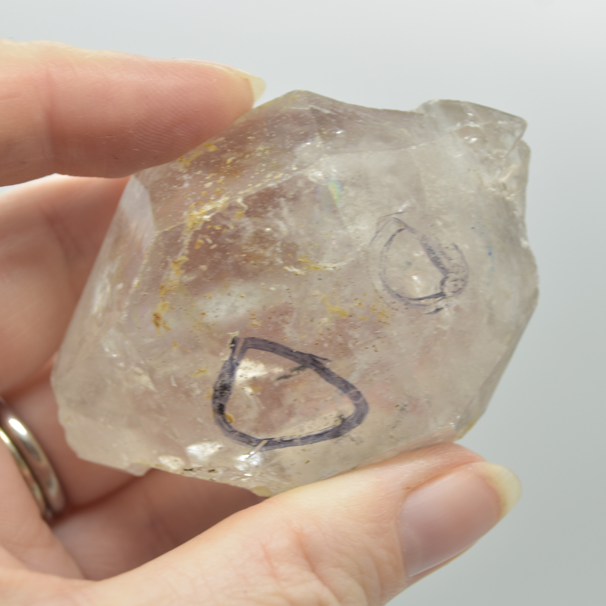 Fluid Inclusion / Enhydro Raw Quartz Point - with moving black sand - 90 grams - 1 Count - Image 3