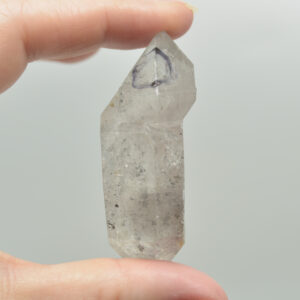 Fluid Inclusion / Enhydro Raw Quartz Point - with moving black sand - 39 grams - 1 Count