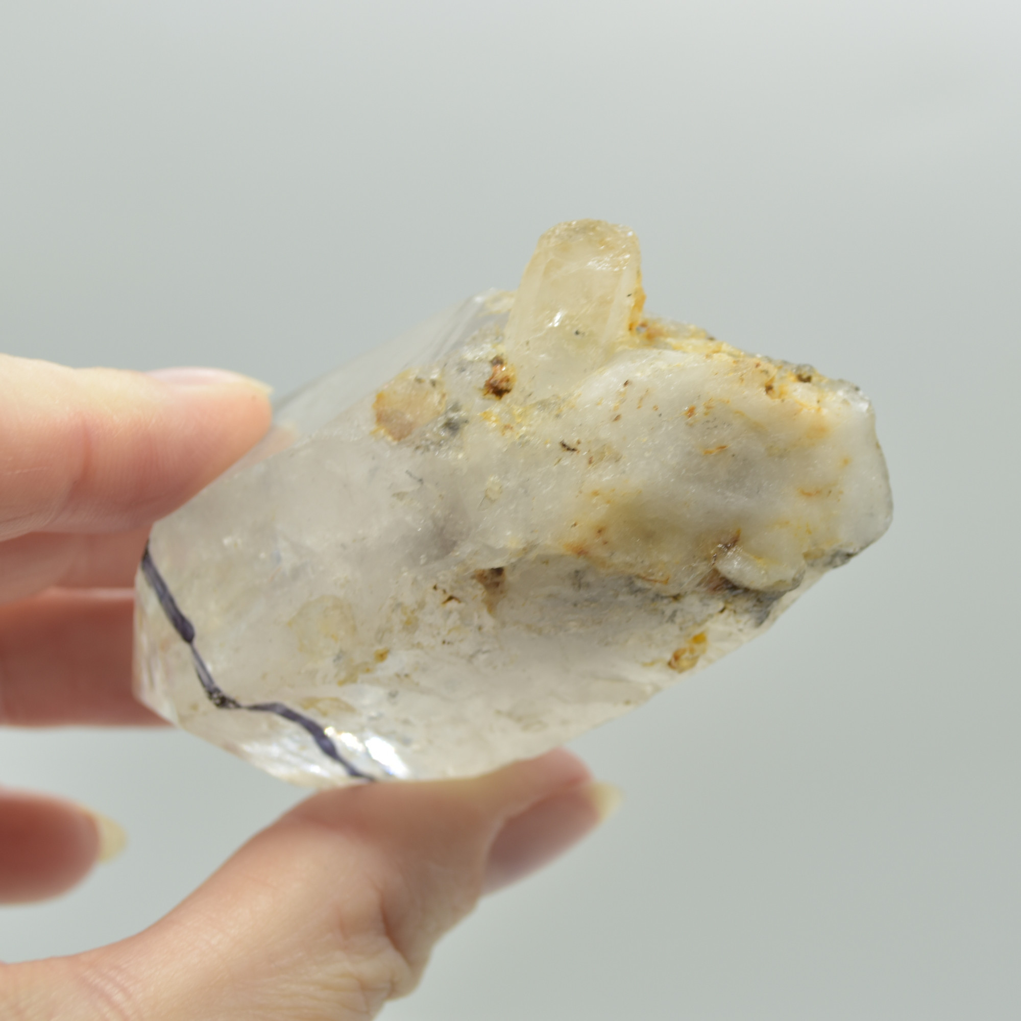 Fluid Inclusion / Enhydro Raw Quartz Point - 108 grams - 1 Count - Image 4