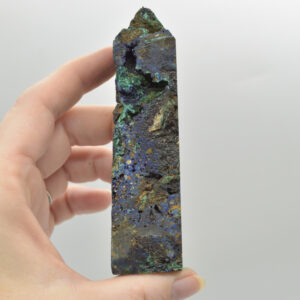 Raw Azurite Crystal Point, Tower, Wand - 10.3cm - #07