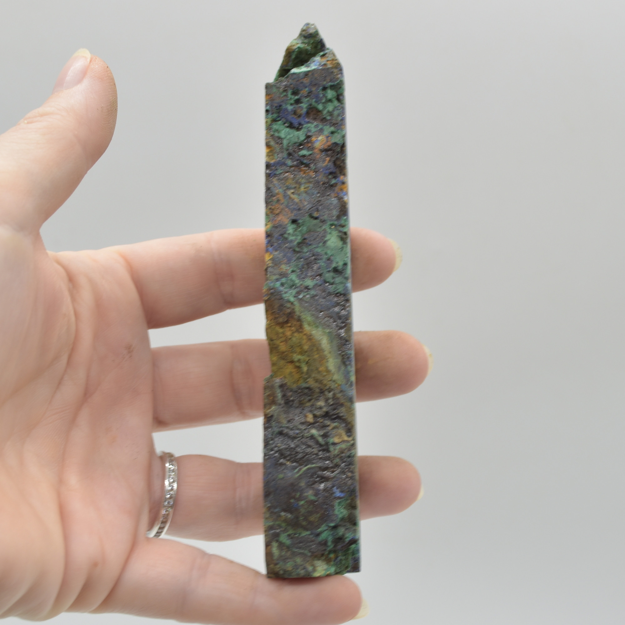 Raw Azurite Crystal Point, Tower, Wand - 12.6cm - #10 - Image 2