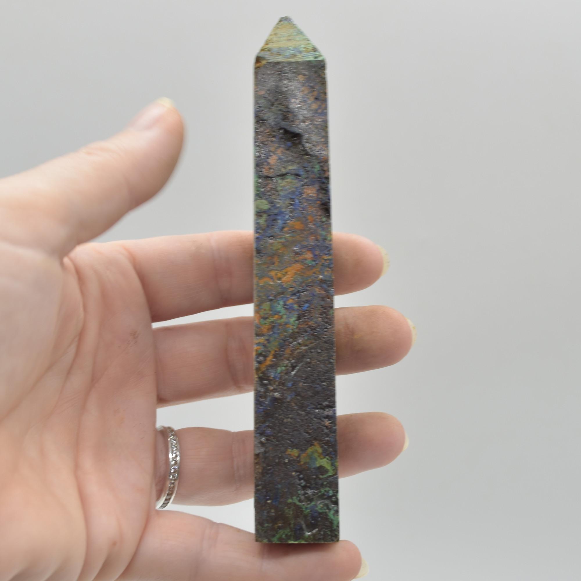 Raw Azurite Crystal Point, Tower, Wand - 12.6cm - #10 - Image 4