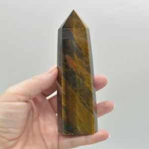 Blue Tigers Eye Crystal Point, Tower, Wand - 12.5cm - #03