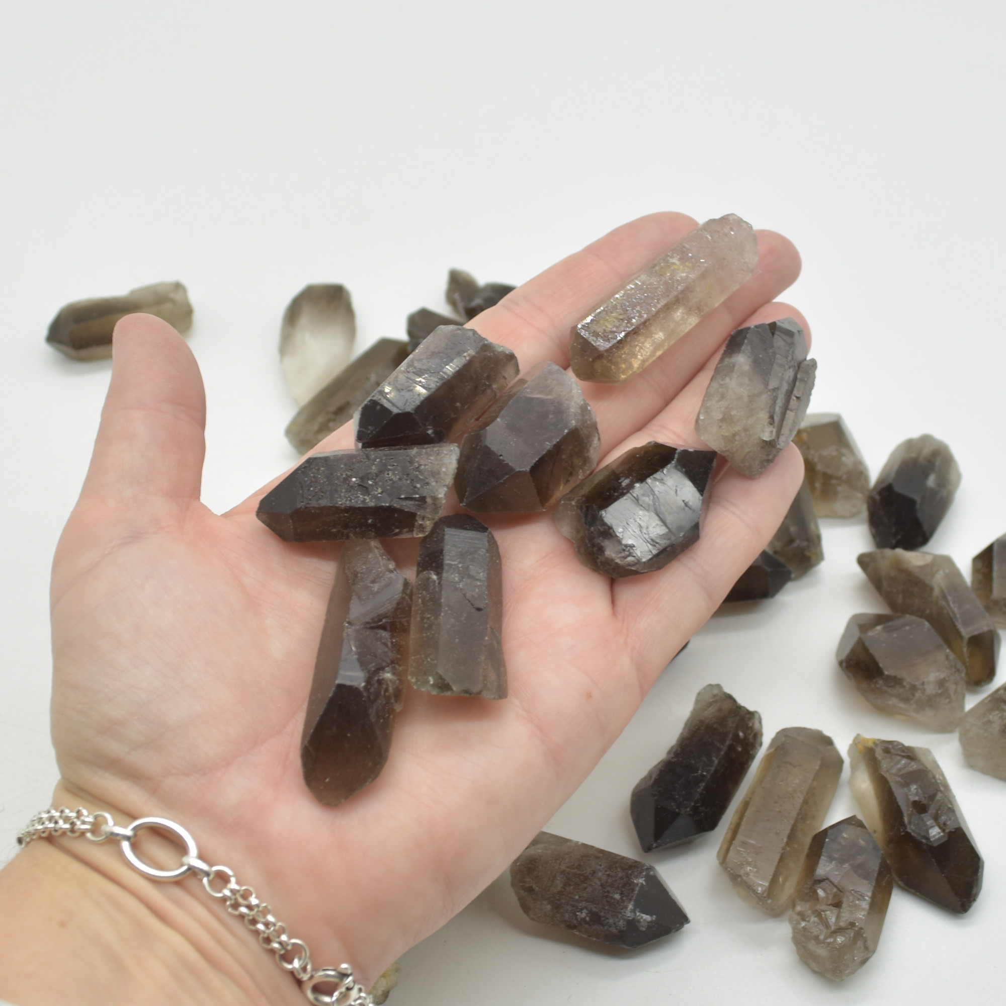 Raw Brazil Smoky Quartz Crystal Point Nuggets - 8 Count - 4 size options - Image 3