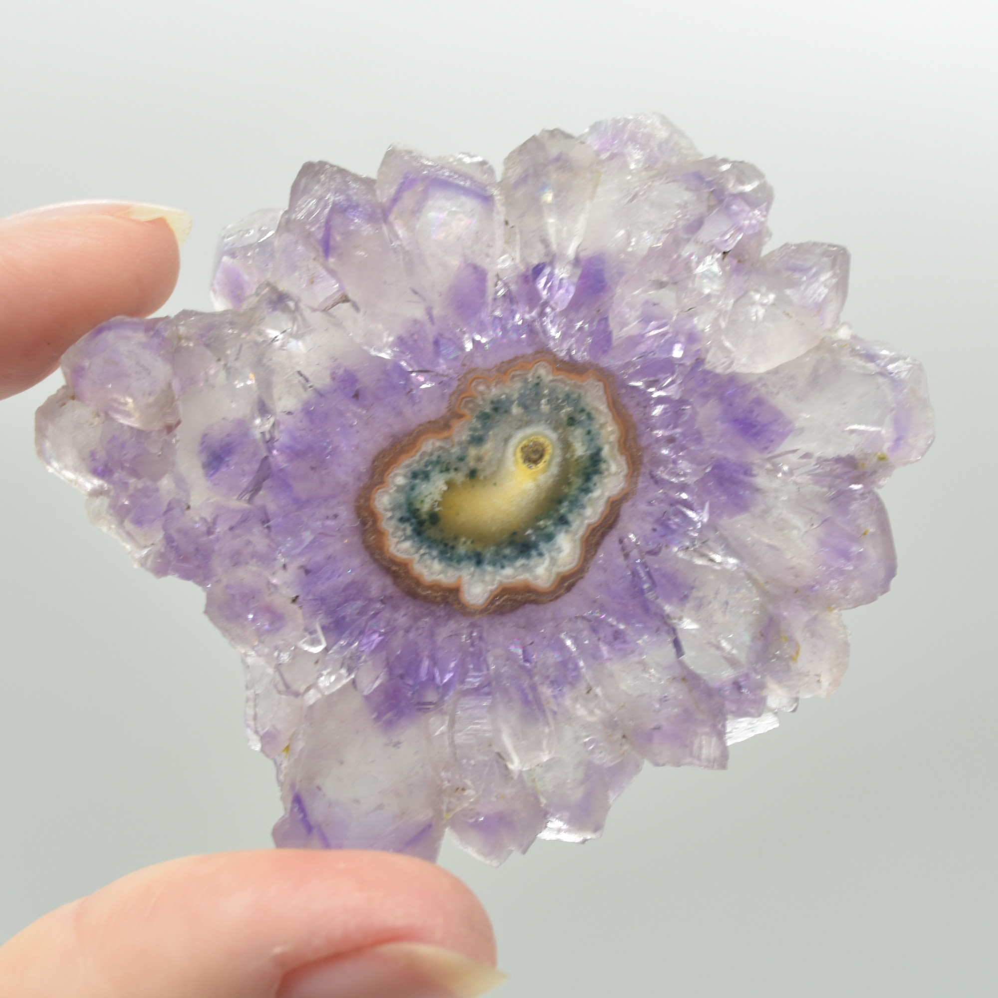 Amethyst Crystal Stalactite Slice from Brazil - 6.3cm x 5.2cm x 0.6cm #05