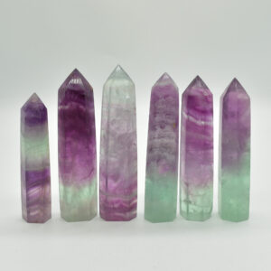 Watermelon Fluorite Crystal Point, Tower, Wand - 1 Count - choose from 4 sizes