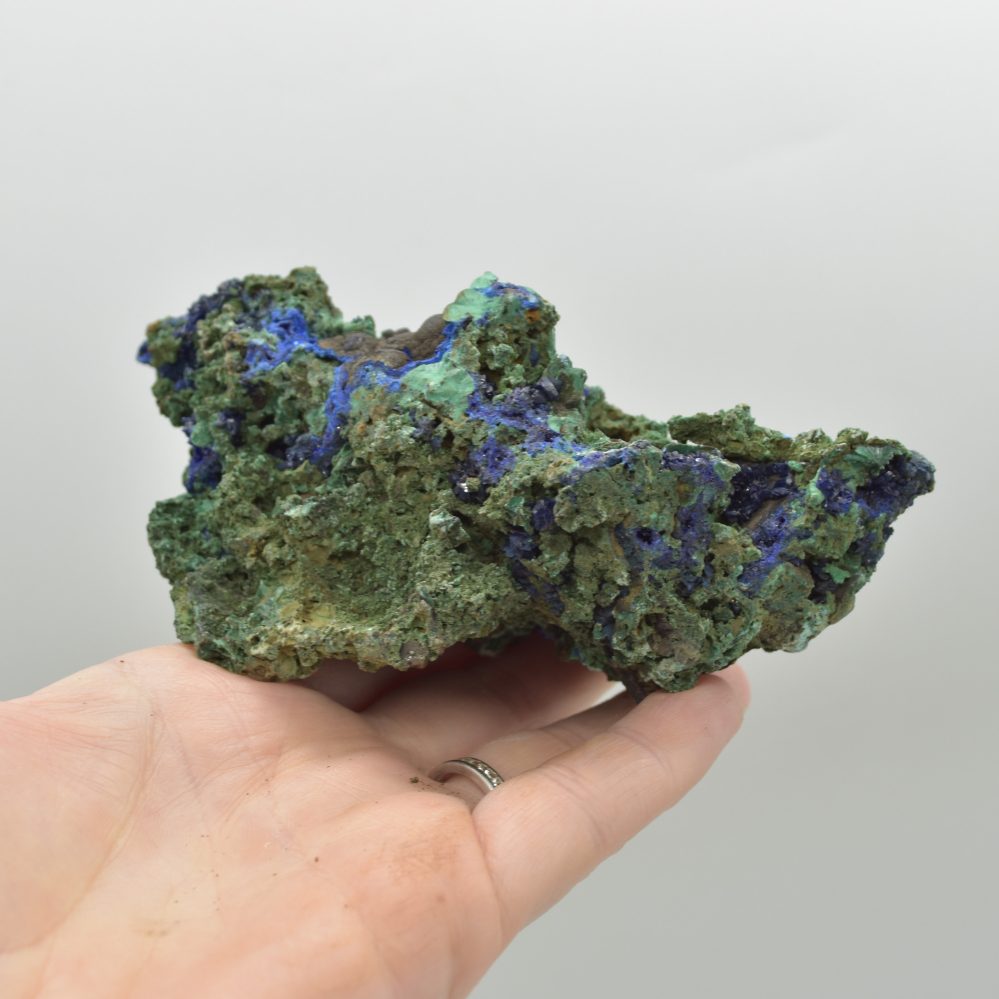 Raw Azurite Crystal Free Standing Freeform, Free Form - 377 grams #03 - Image 9