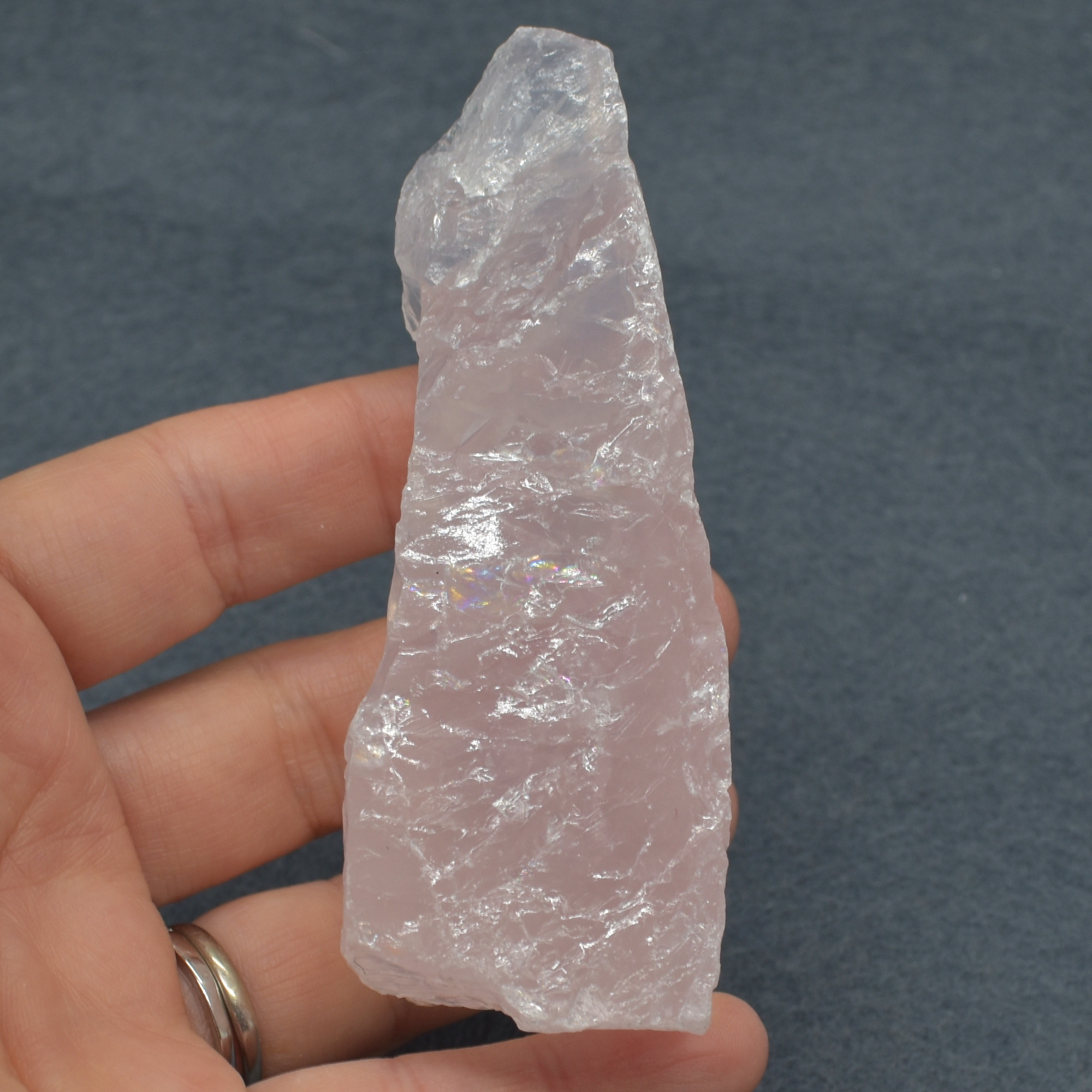 Raw Hand Polished Pale Rose Quartz Crystal Freeform - 142 grams #01 - Image 3