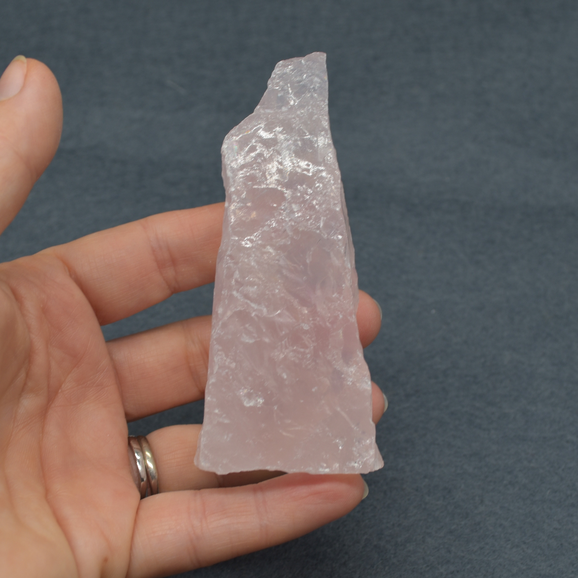 Raw Hand Polished Pale Rose Quartz Crystal Freeform - 142 grams #01 - Image 4
