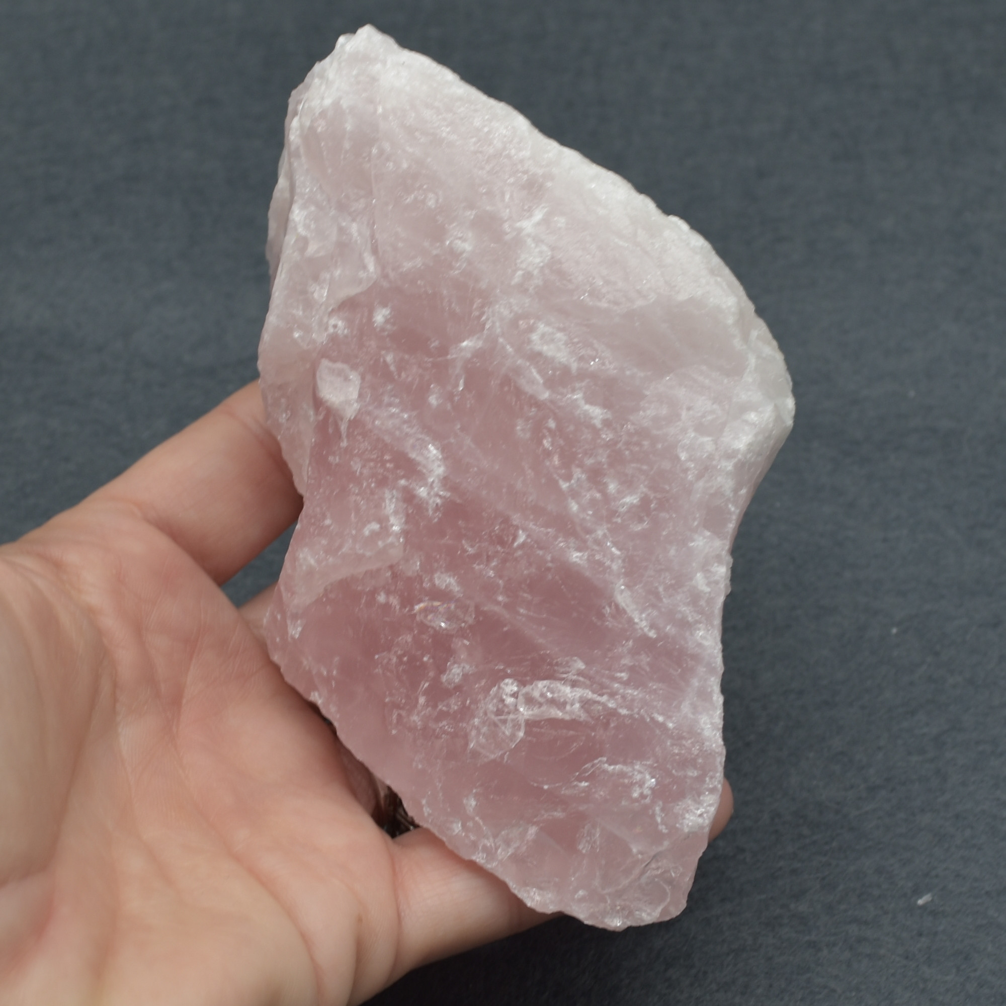 Raw Hand Polished Pale Rose Quartz Crystal Freeform - 496 grams #03 - Image 3