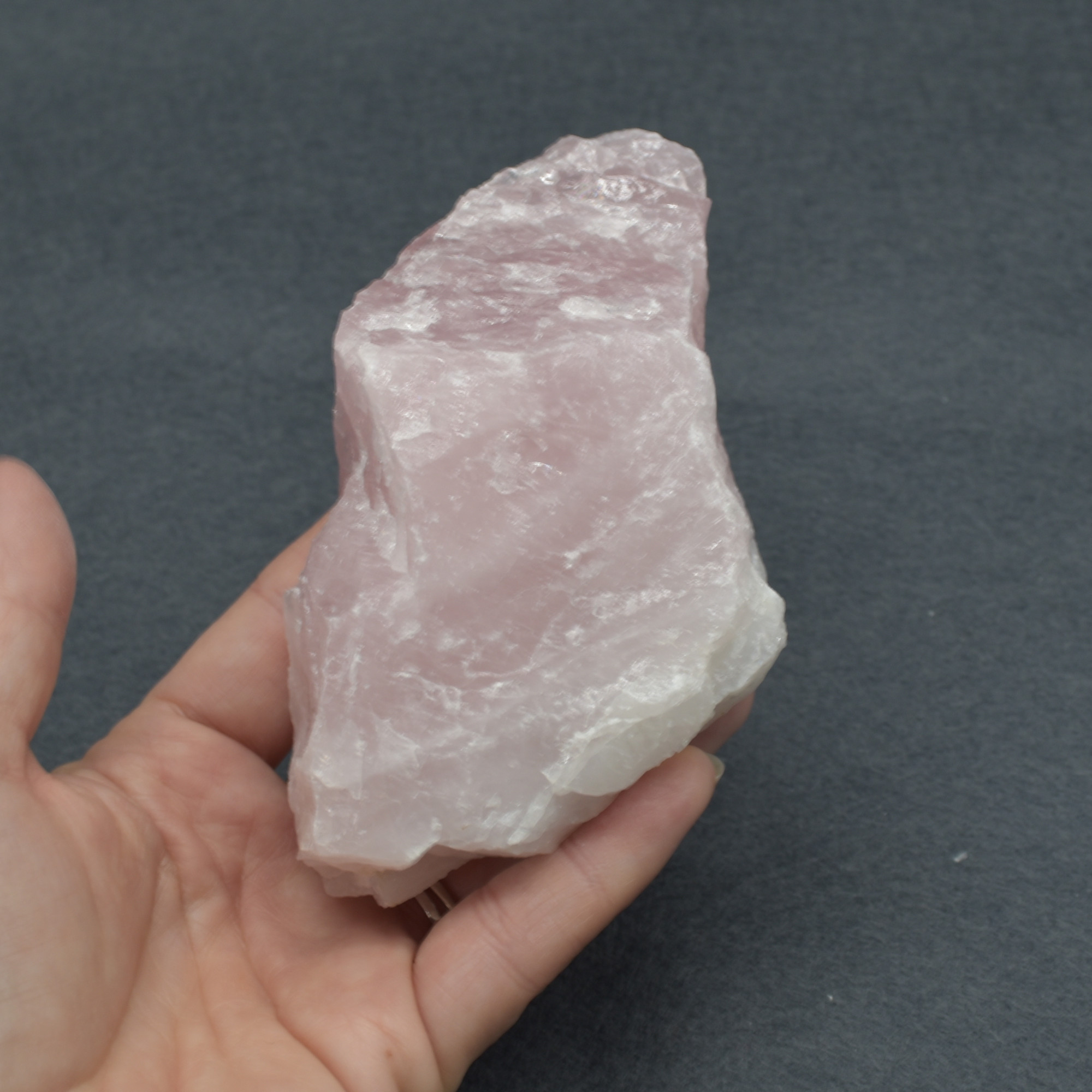 Raw Hand Polished Pale Rose Quartz Crystal Freeform - 496 grams #03 - Image 4