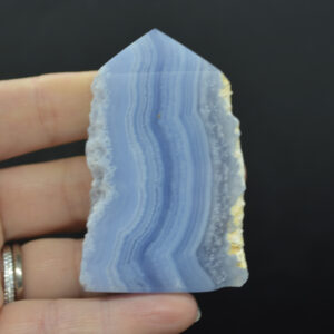 High Quality Blue Lace Agate Tower Point Slice - 6.5cm x 4cm x 1.6cm - 82 grams - #09